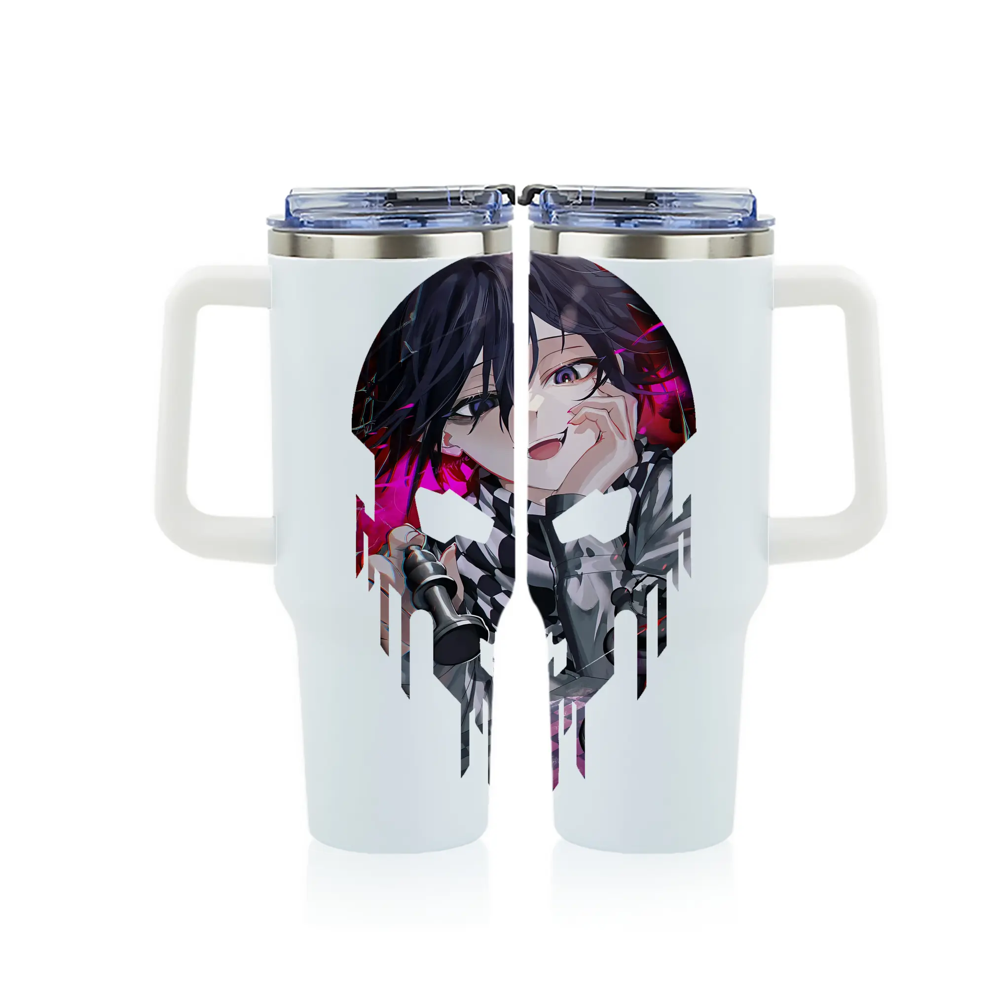 ダンガンロンパ グッズ,王馬小吉 - 1200mL フルプリント車用タンブラー ・ 304ステンレス 内側 ・ 201ステンレス 外側 ・ 保温 保冷 ・ 通勤 ドライブ アウトドア用