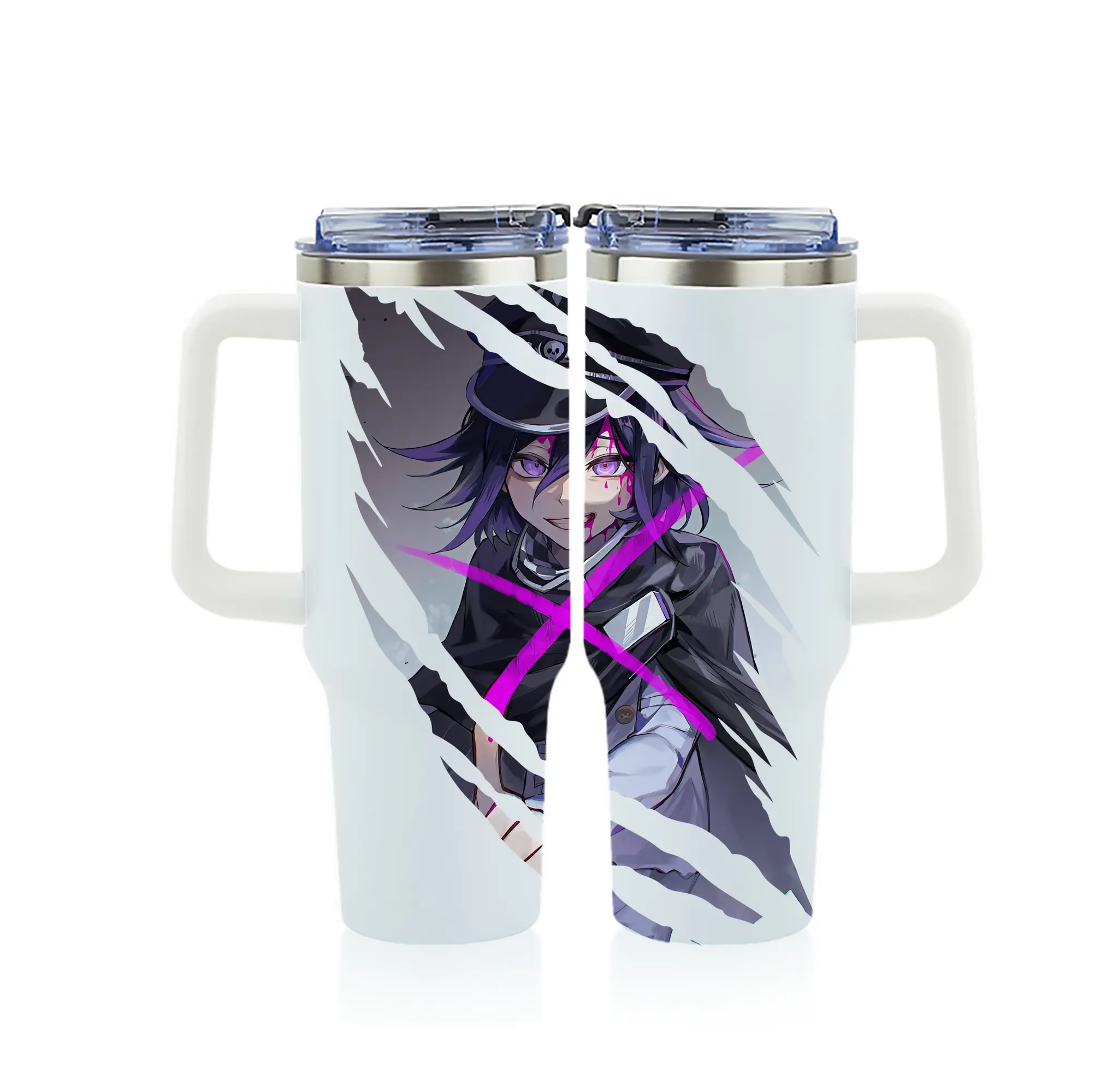 ダンガンロンパ グッズ,王馬小吉 - 1200mL フルプリント車用タンブラー ・ 304ステンレス 内側 ・ 201ステンレス 外側 ・ 保温 保冷 ・ 通勤 ドライブ アウトドア用