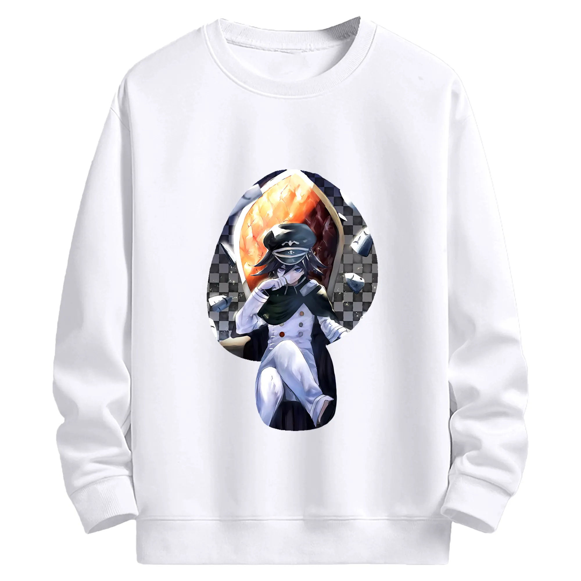 ダンガンロンパ グッズ,王馬小吉 - 高品質 クルーネック スウェット ・ コットン59％ ポリエステル41％ ・ ユニセックス 長袖 トレーナー ・ カジュアル デイリー スポーツ 散歩用