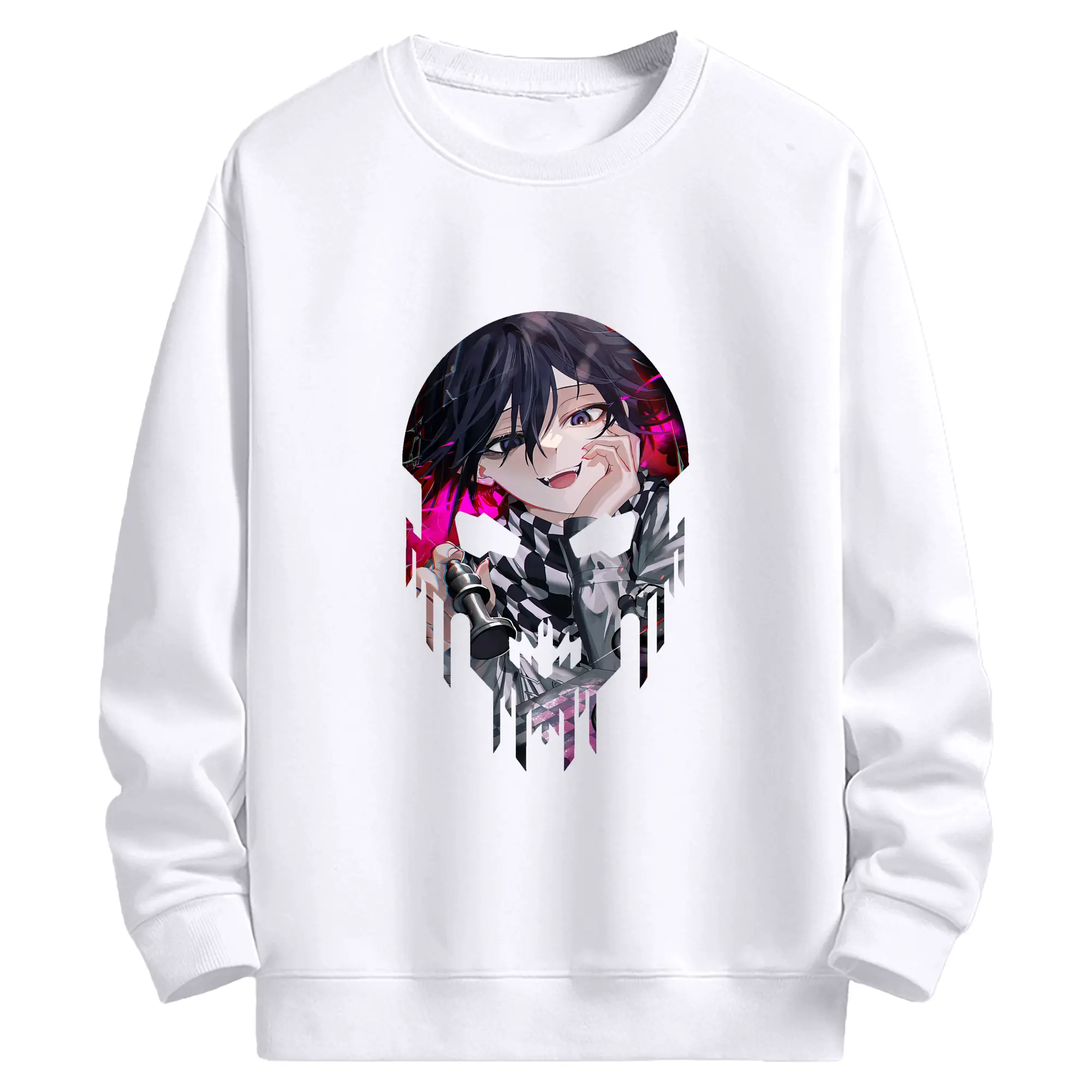 ダンガンロンパ グッズ,王馬小吉 - 高品質 クルーネック スウェット ・ コットン59％ ポリエステル41％ ・ ユニセックス 長袖 トレーナー ・ カジュアル デイリー スポーツ 散歩用