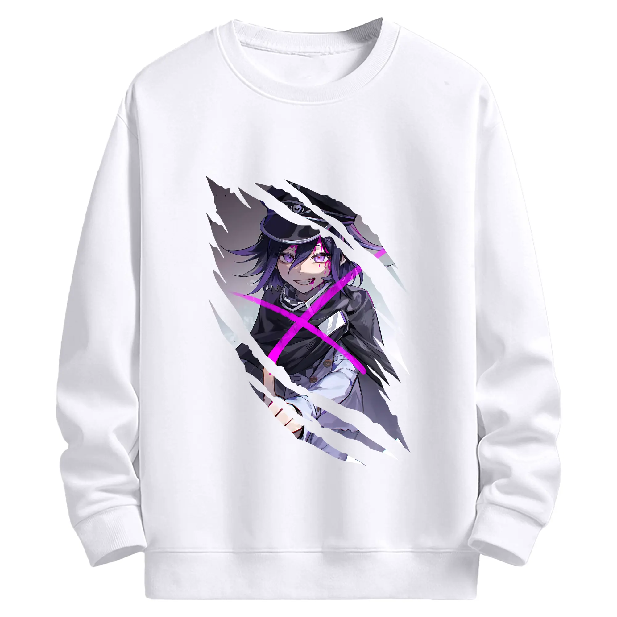 ダンガンロンパ グッズ,王馬小吉 - 高品質 クルーネック スウェット ・ コットン59％ ポリエステル41％ ・ ユニセックス 長袖 トレーナー ・ カジュアル デイリー スポーツ 散歩用