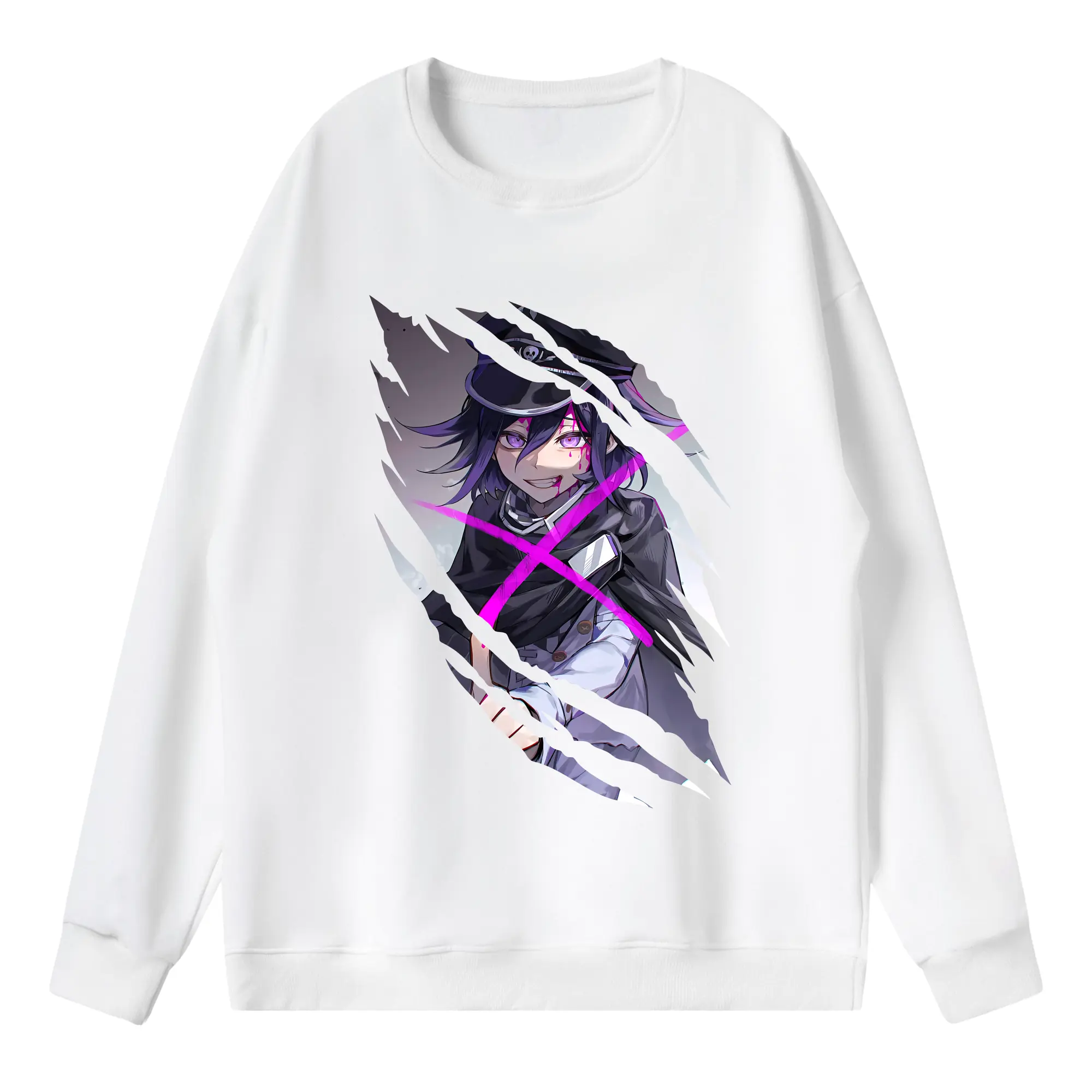 ダンガンロンパ グッズ,王馬小吉 - 薄手 クルーネック スウェット 裏毛260g · ポリエステル 春秋向け カジュアル 男女兼用 · トレーナー デイリー スポーツ 散歩に最適