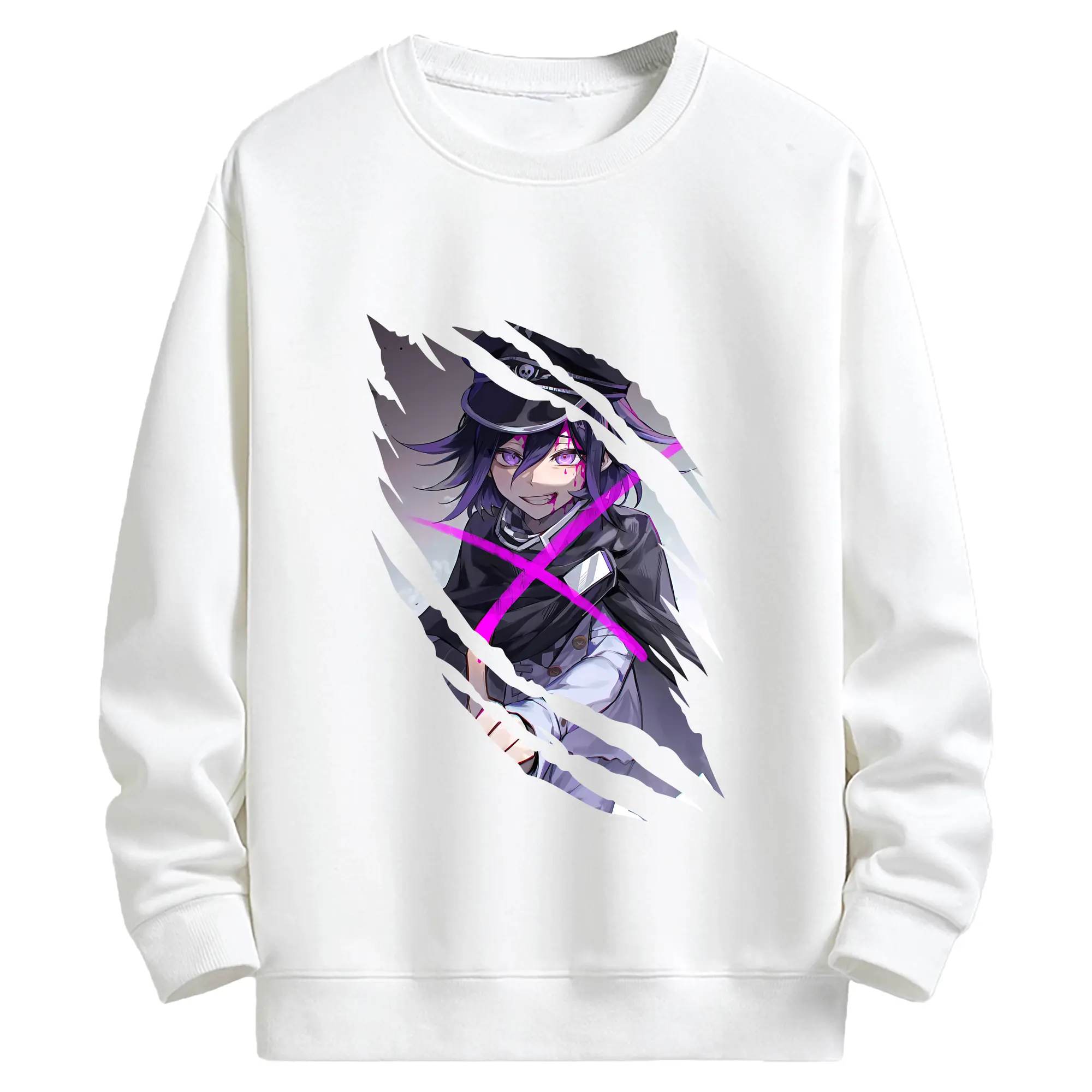 ダンガンロンパ グッズ,王馬小吉 - キッズ クルーネックスウェットシャツ ・ フロントプリント ・ 綿80％ ポリエステル20％ ・ 快適 通学 スポーツ 日常使い お散歩用