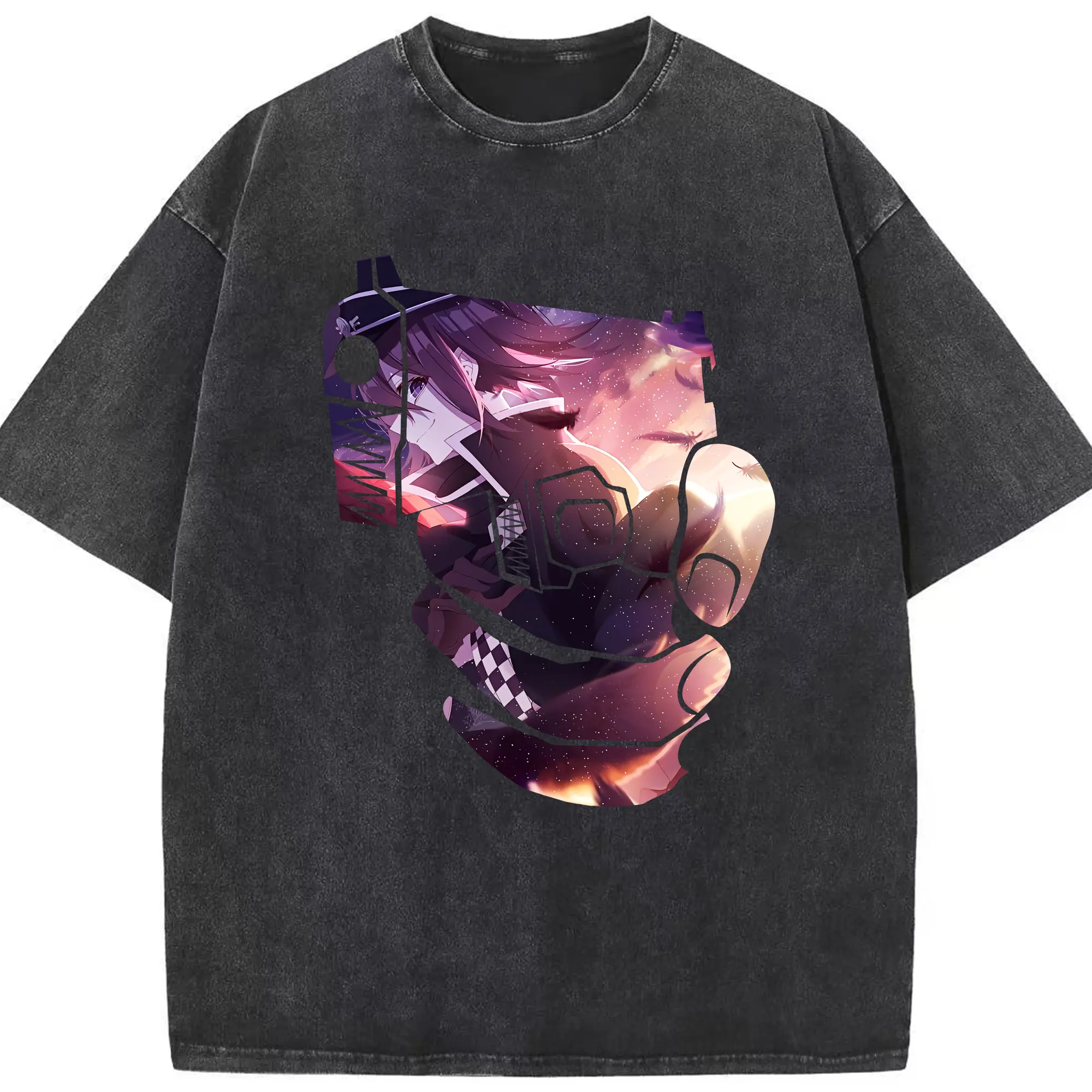 ダンガンロンパ グッズ,王馬小吉 - 綿100％ ヴィンテージ風 半袖Tシャツ ・ フロントプリント ・ 柔らか肌触り ・ 通気性 快適 ・ スポーツ カジュアル 外出用