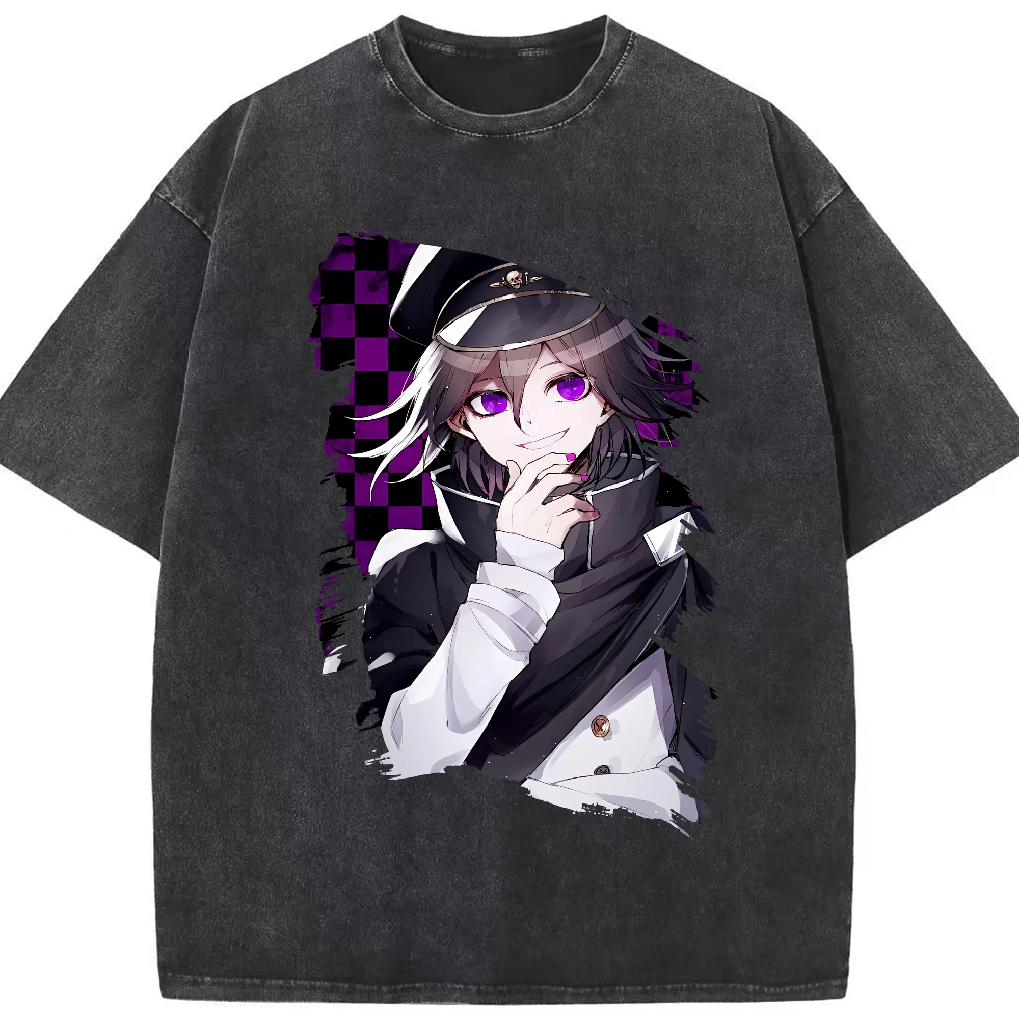 ダンガンロンパ グッズ,王馬小吉 - 綿100％ ヴィンテージ風 半袖Tシャツ ・ フロントプリント ・ 柔らか肌触り ・ 通気性 快適 ・ スポーツ カジュアル 外出用