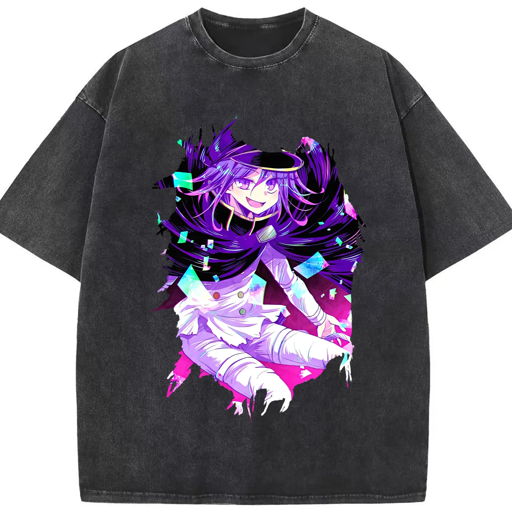 ダンガンロンパ グッズ,王馬小吉 - 綿100％ ヴィンテージ風 半袖Tシャツ ・ フロントプリント ・ 柔らか肌触り ・ 通気性 快適 ・ スポーツ カジュアル 外出用