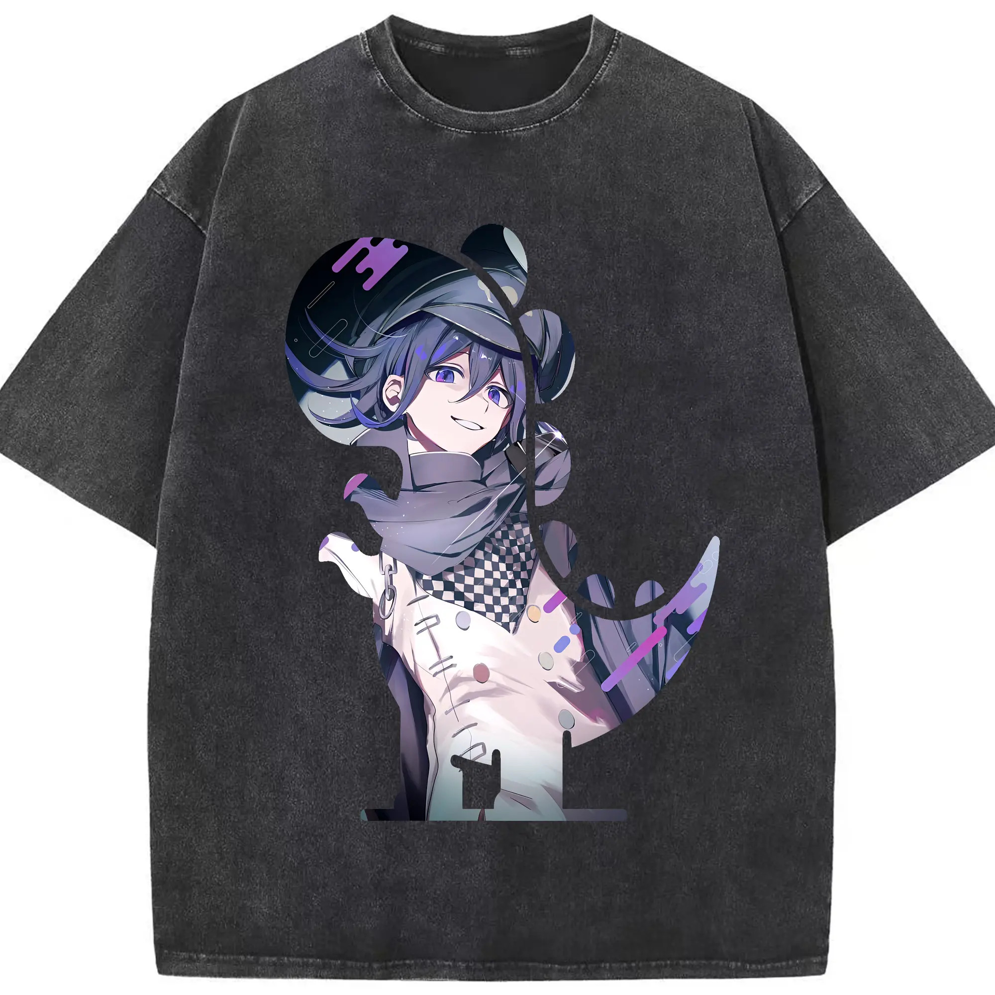 ダンガンロンパ グッズ,王馬小吉 - 綿100％ ヴィンテージ風 半袖Tシャツ ・ フロントプリント ・ 柔らか肌触り ・ 通気性 快適 ・ スポーツ カジュアル 外出用