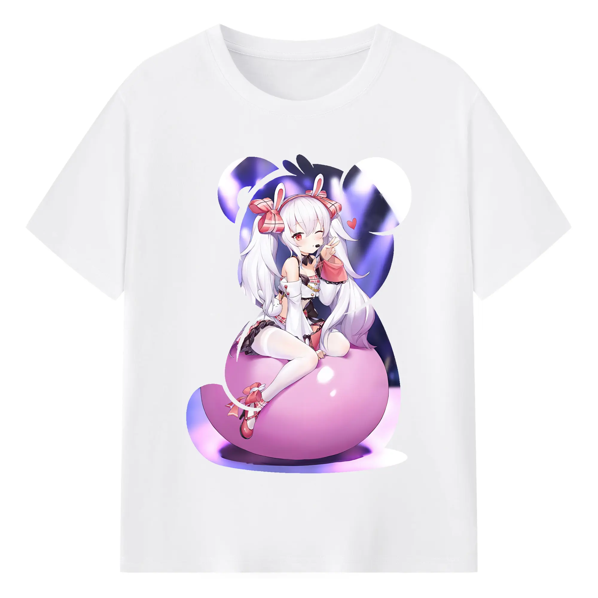 アズールレーン グッズ,ラフィー - 綿100％ 半袖Tシャツ ・ フロントプリント ・ 快適 通気性 ・ 日常使い 散歩 スポーツ用