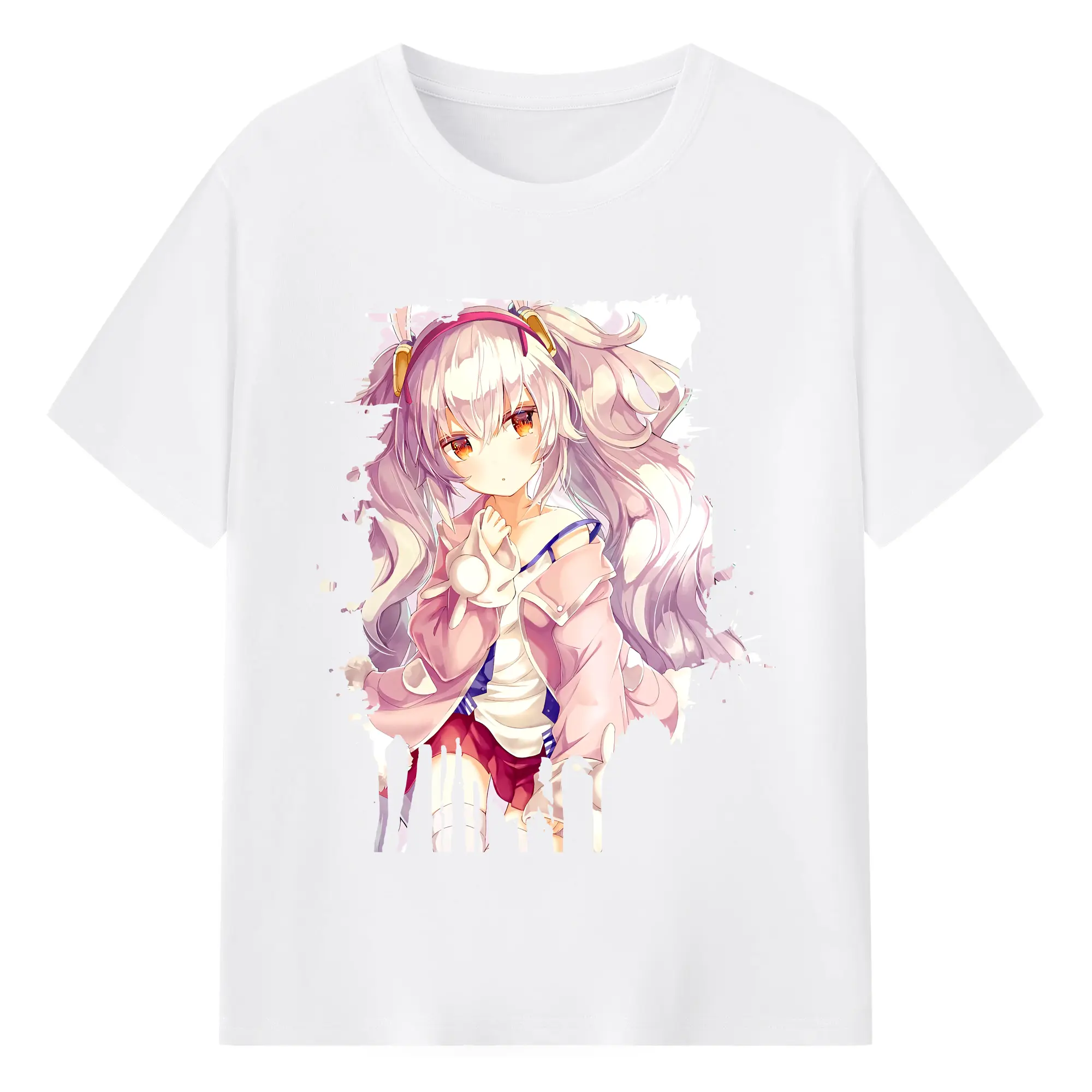 アズールレーン グッズ,ラフィー - 綿100％ 半袖Tシャツ ・ フロントプリント ・ 快適 通気性 ・ 日常使い 散歩 スポーツ用