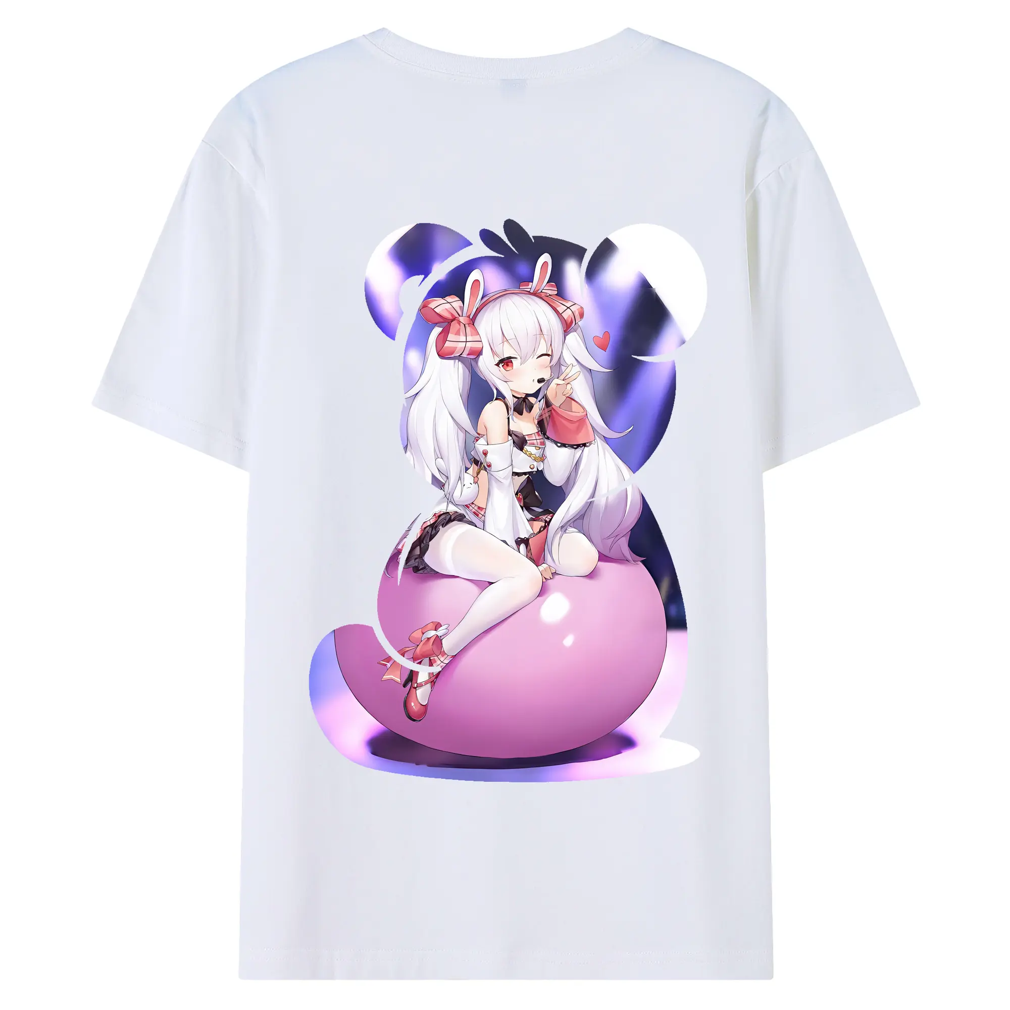 アズールレーン グッズ,ラフィー - 綿100％ 半袖Tシャツ ・ バックプリント ・ 快適 通気性 ・ 日常使い 散歩 スポーツ用