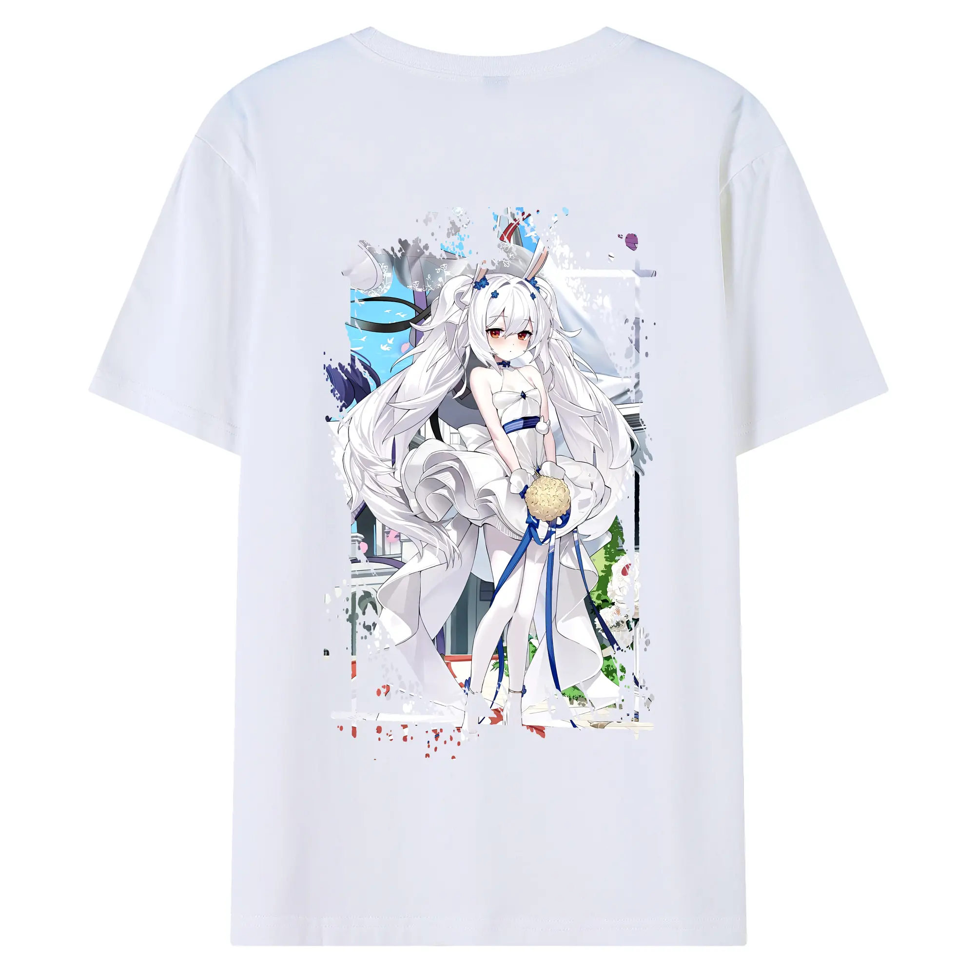アズールレーン グッズ,ラフィー - 綿100％ 半袖Tシャツ ・ バックプリント ・ 快適 通気性 ・ 日常使い 散歩 スポーツ用