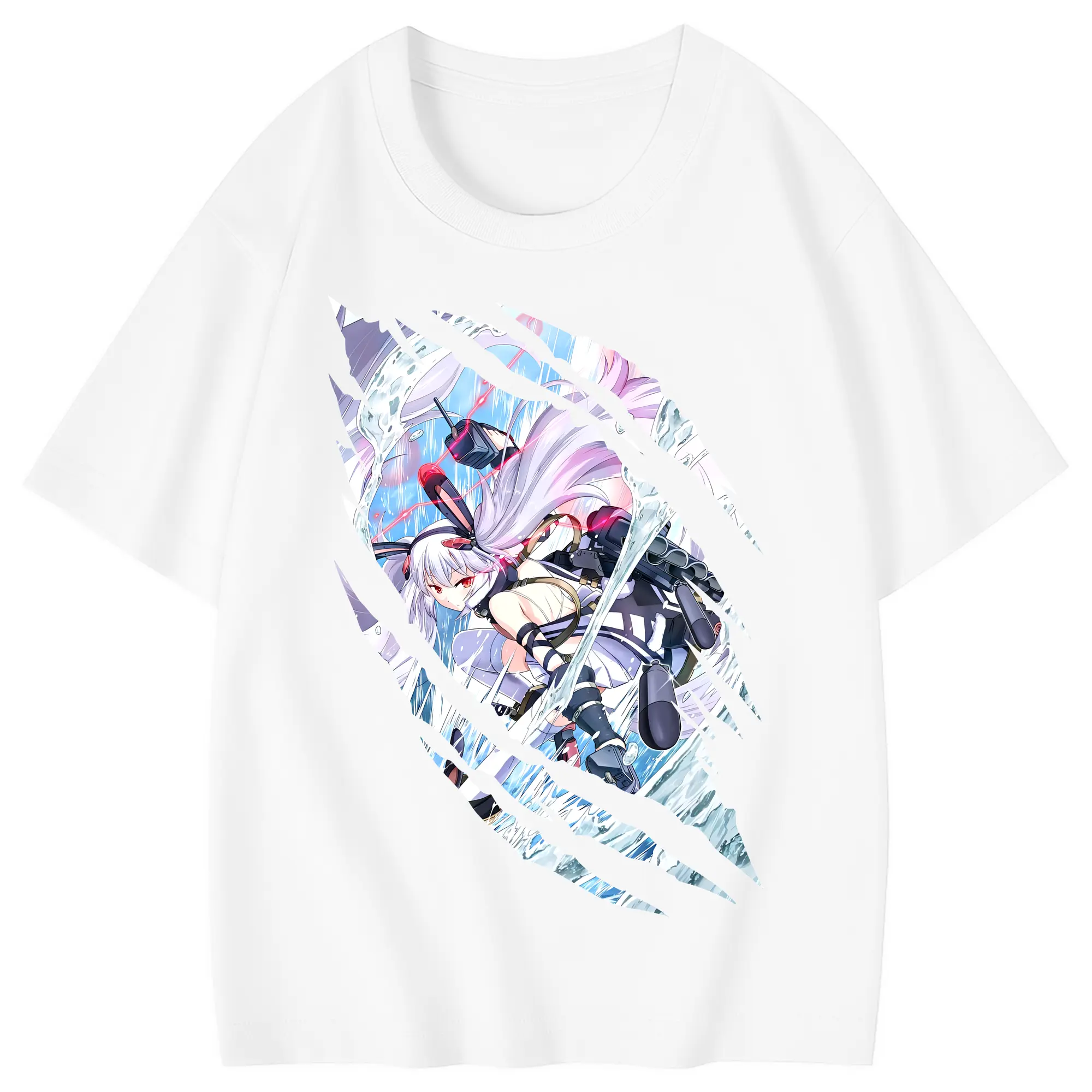 アズールレーン グッズ,ラフィー - 綿100％ キッズTシャツ ・ フロントプリント ・ 快適 通気性 ・ スポーツ カジュアル 散歩用