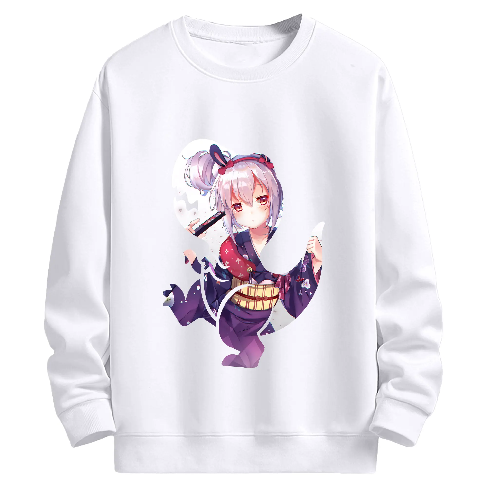 アズールレーン グッズ,ラフィー - 高品質 クルーネック スウェット ・ コットン59％ ポリエステル41％ ・ ユニセックス 長袖 トレーナー ・ カジュアル デイリー スポーツ 散歩用