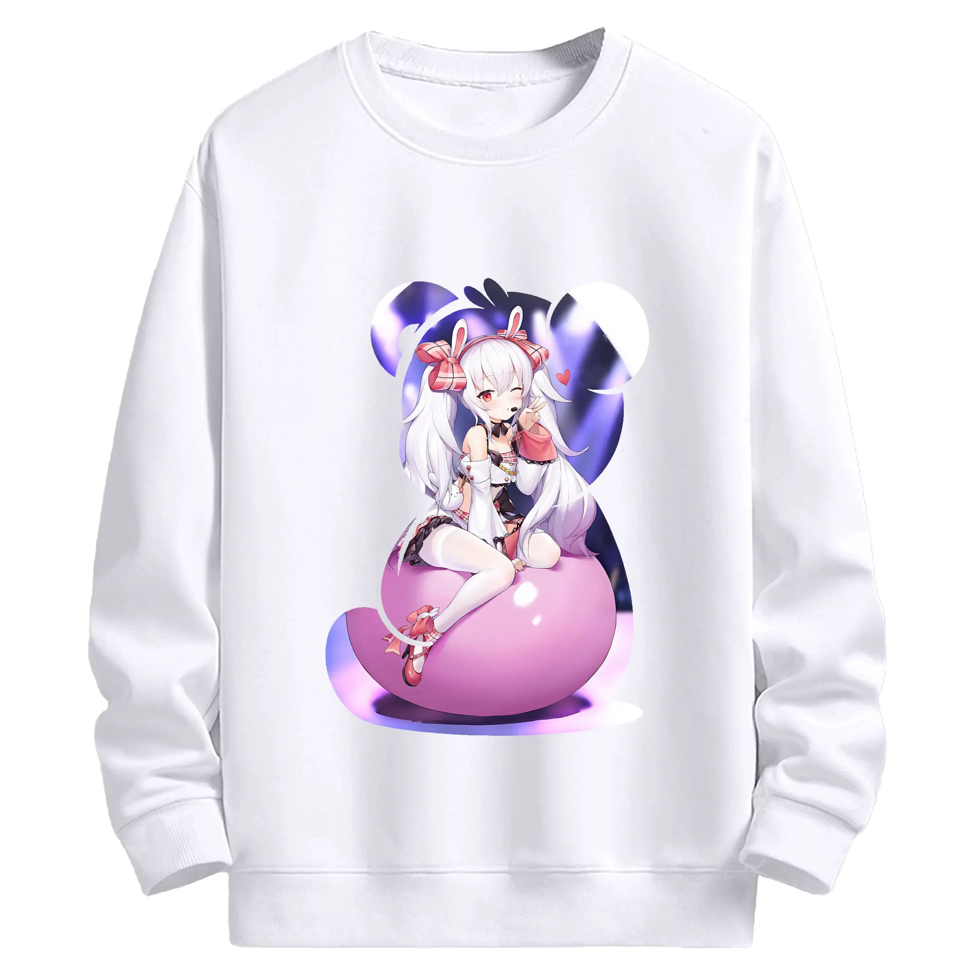 アズールレーン グッズ,ラフィー - 高品質 クルーネック スウェット ・ コットン59％ ポリエステル41％ ・ ユニセックス 長袖 トレーナー ・ カジュアル デイリー スポーツ 散歩用