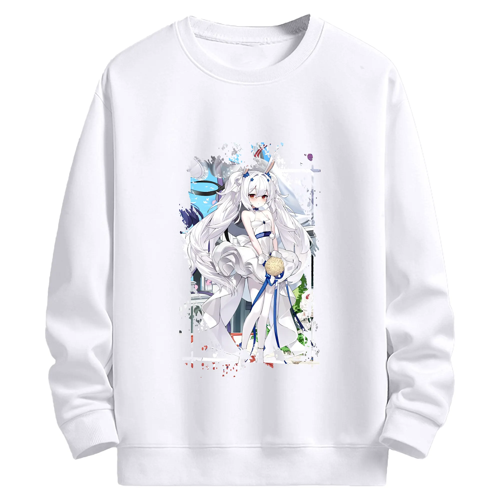 アズールレーン グッズ,ラフィー - 高品質 クルーネック スウェット ・ コットン59％ ポリエステル41％ ・ ユニセックス 長袖 トレーナー ・ カジュアル デイリー スポーツ 散歩用