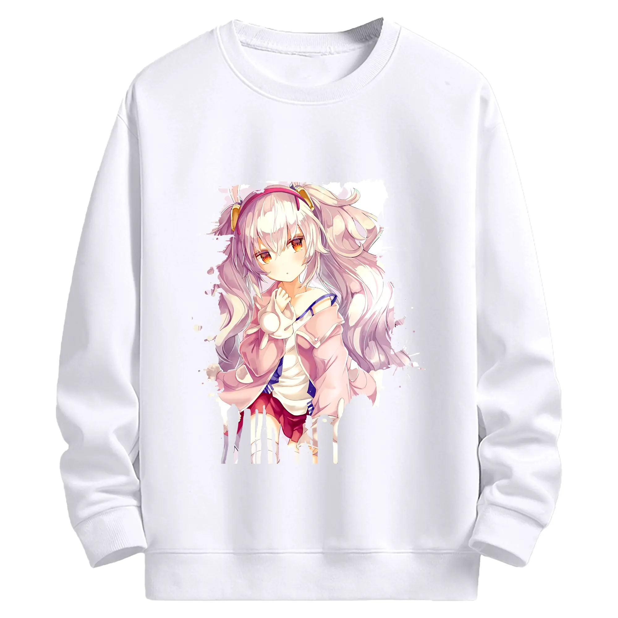 アズールレーン グッズ,ラフィー - 高品質 クルーネック スウェット ・ コットン59％ ポリエステル41％ ・ ユニセックス 長袖 トレーナー ・ カジュアル デイリー スポーツ 散歩用