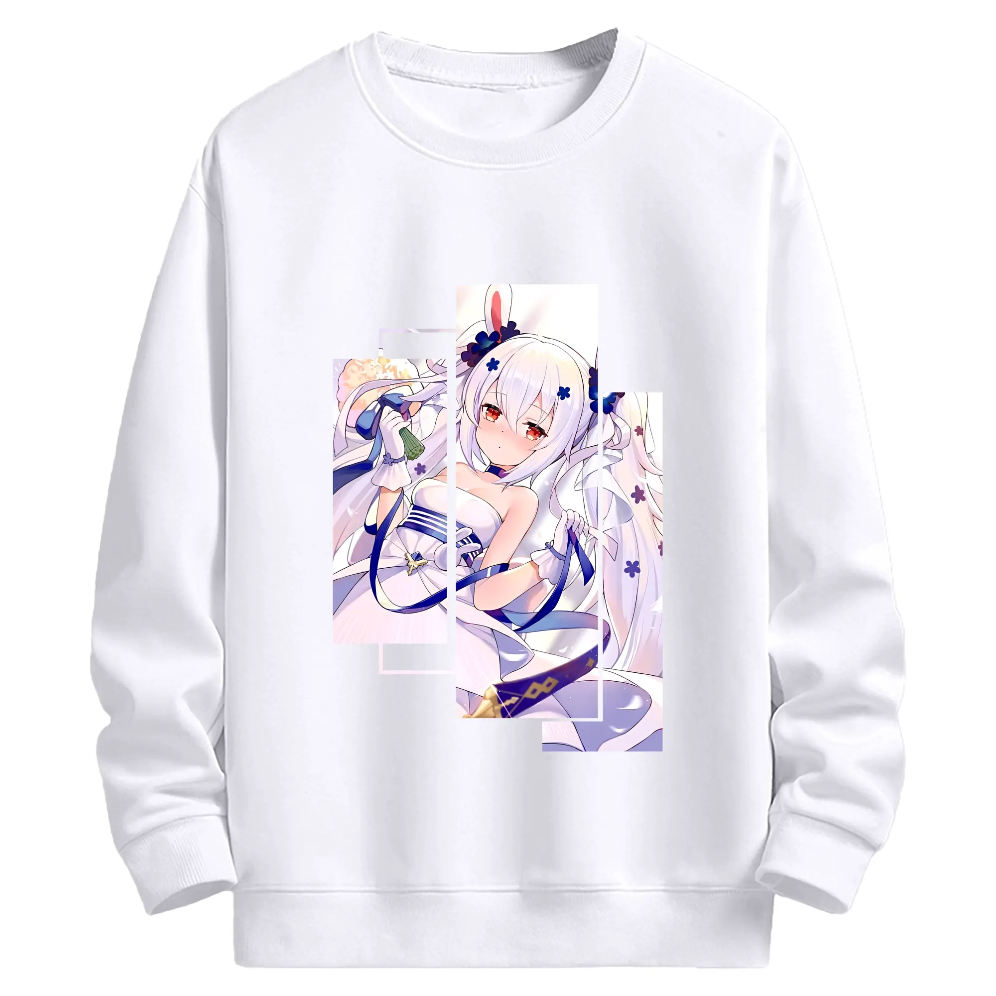 アズールレーン グッズ,ラフィー - 高品質 クルーネック スウェット ・ コットン59％ ポリエステル41％ ・ ユニセックス 長袖 トレーナー ・ カジュアル デイリー スポーツ 散歩用