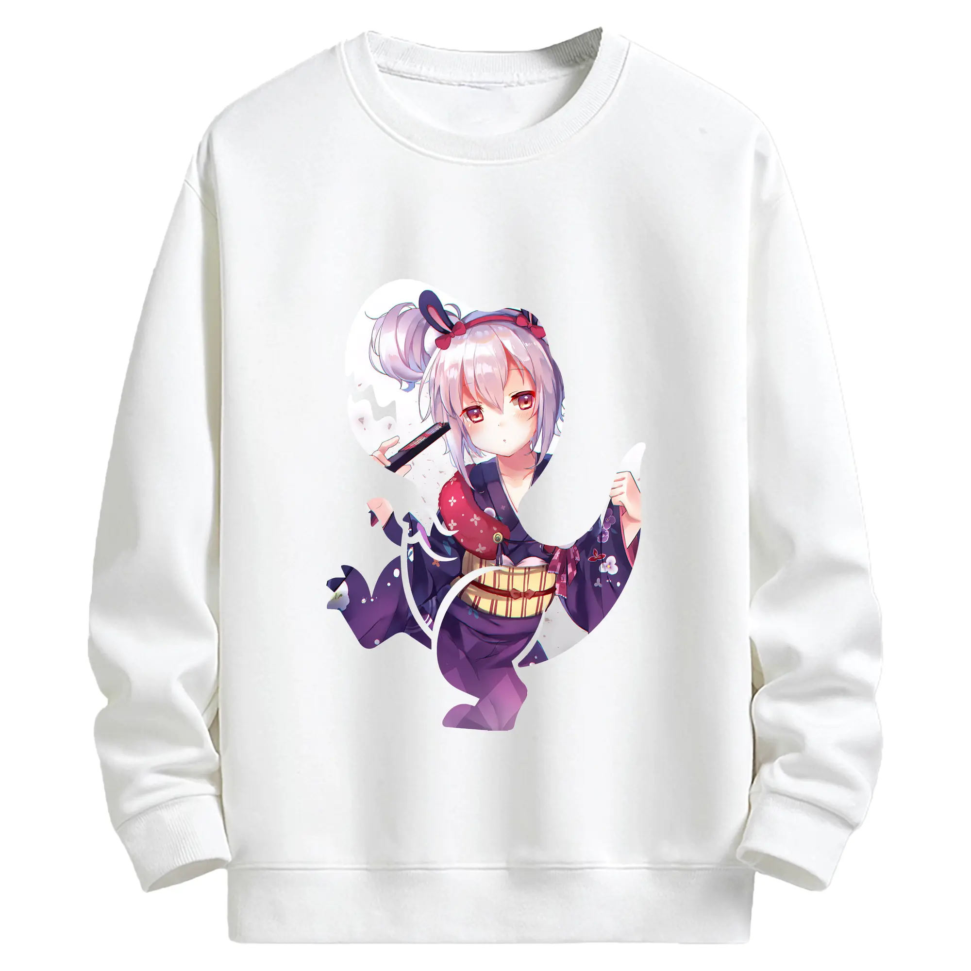 アズールレーン グッズ,ラフィー - キッズ クルーネックスウェットシャツ ・ フロントプリント ・ 綿80％ ポリエステル20％ ・ 快適 通学 スポーツ 日常使い お散歩用