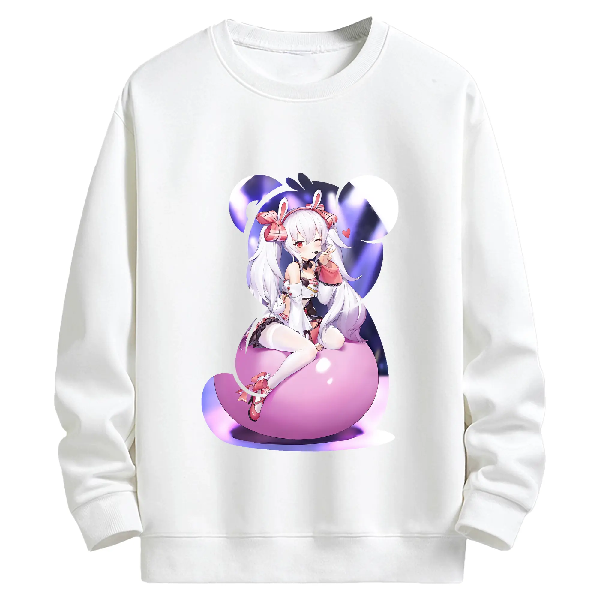 アズールレーン グッズ,ラフィー - キッズ クルーネックスウェットシャツ ・ フロントプリント ・ 綿80％ ポリエステル20％ ・ 快適 通学 スポーツ 日常使い お散歩用