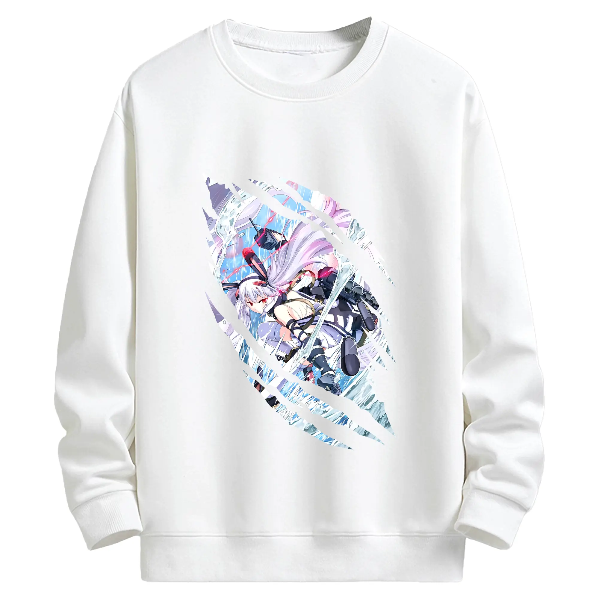 アズールレーン グッズ,ラフィー - キッズ クルーネックスウェットシャツ ・ フロントプリント ・ 綿80％ ポリエステル20％ ・ 快適 通学 スポーツ 日常使い お散歩用