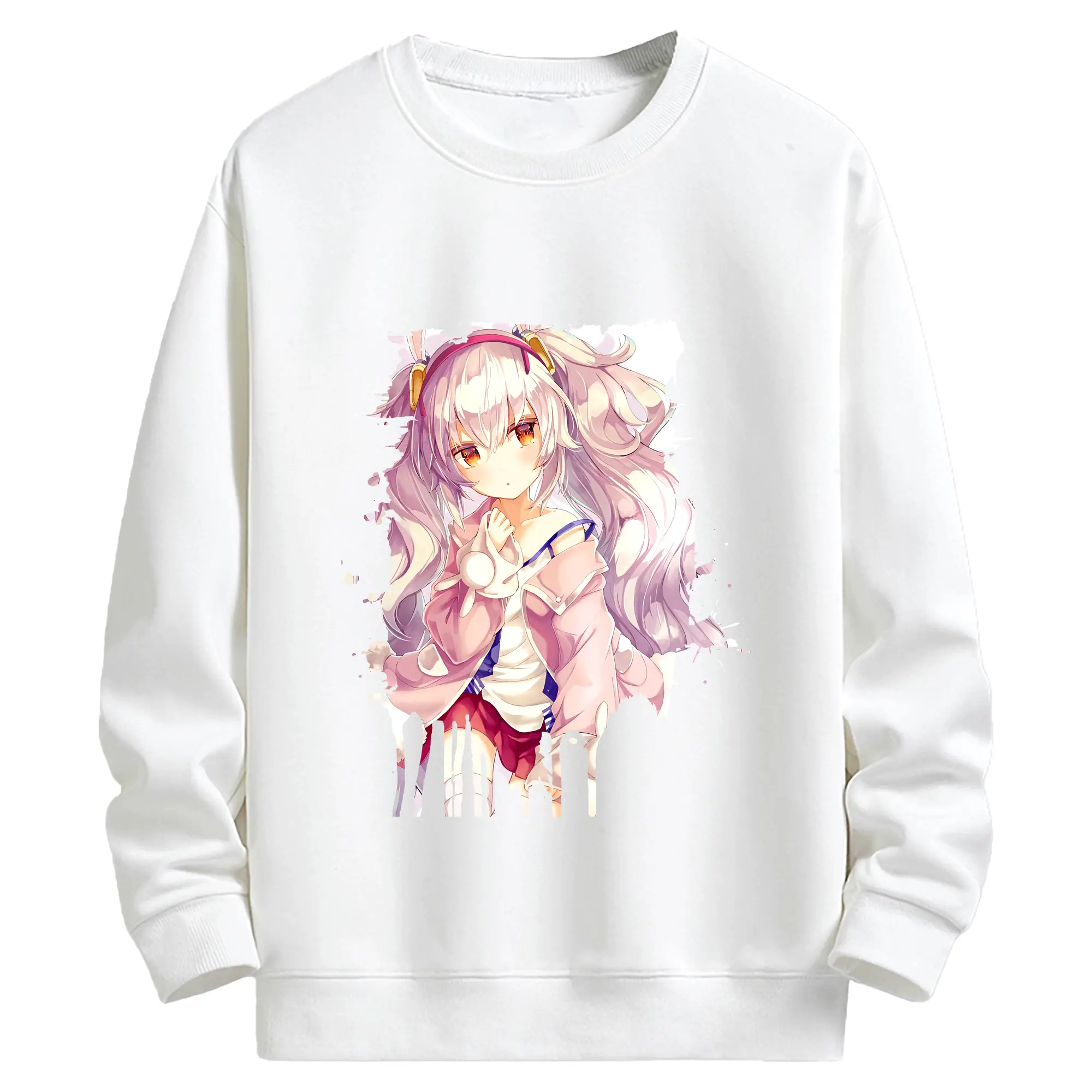 アズールレーン グッズ,ラフィー - キッズ クルーネックスウェットシャツ ・ フロントプリント ・ 綿80％ ポリエステル20％ ・ 快適 通学 スポーツ 日常使い お散歩用