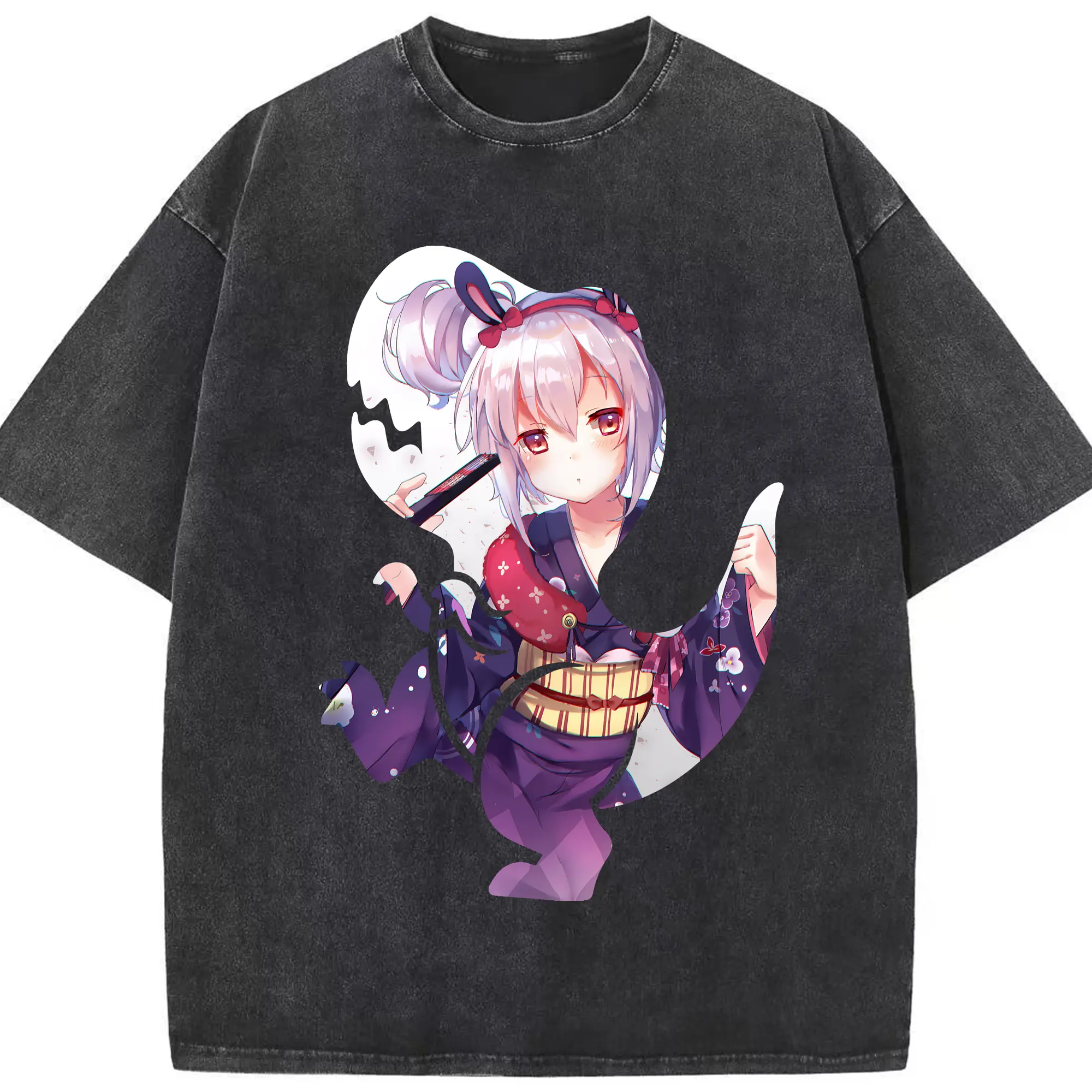 アズールレーン グッズ,ラフィー - 綿100％ ヴィンテージ風 半袖Tシャツ ・ フロントプリント ・ 柔らか肌触り ・ 通気性 快適 ・ スポーツ カジュアル 外出用