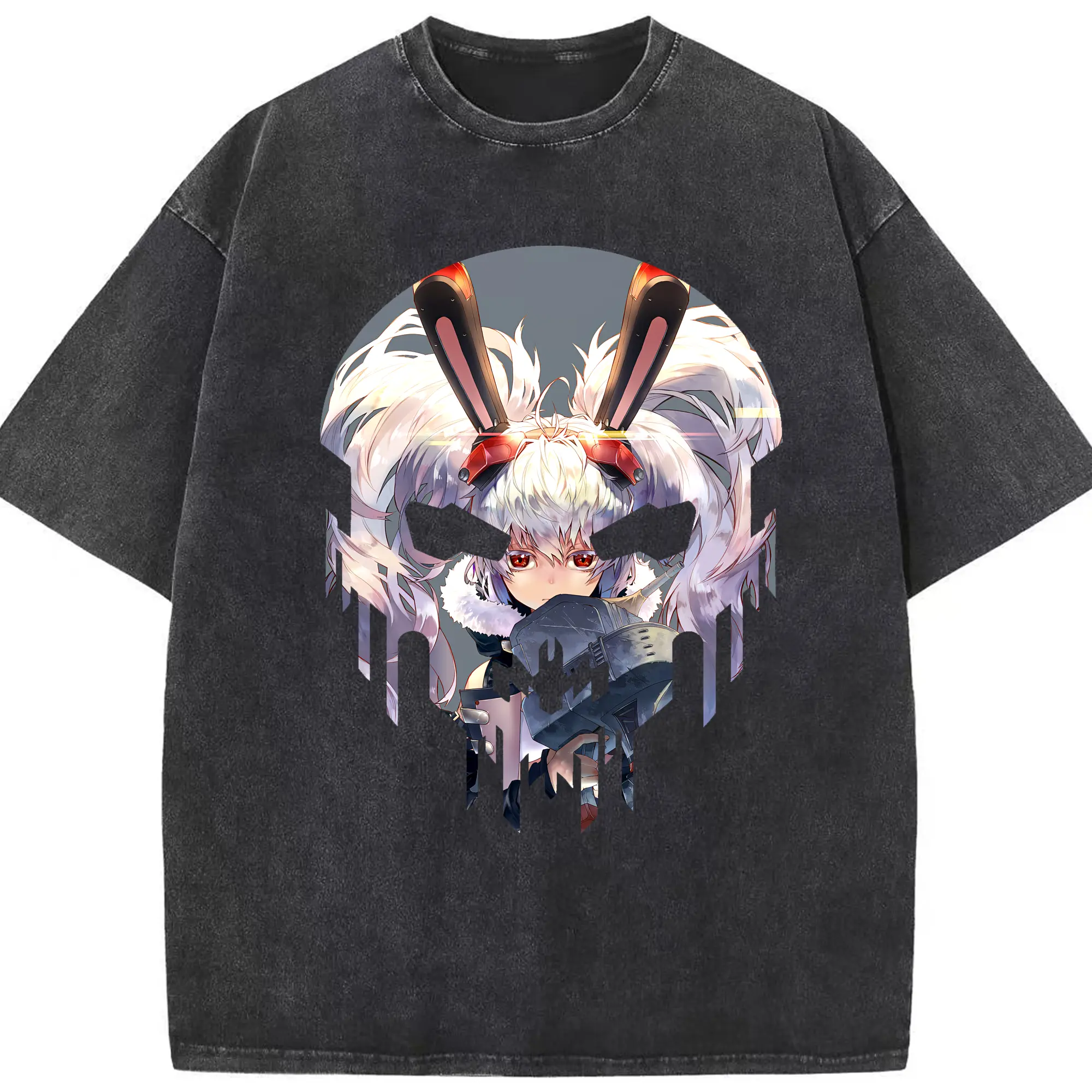 アズールレーン グッズ,ラフィー - 綿100％ ヴィンテージ風 半袖Tシャツ ・ フロントプリント ・ 柔らか肌触り ・ 通気性 快適 ・ スポーツ カジュアル 外出用