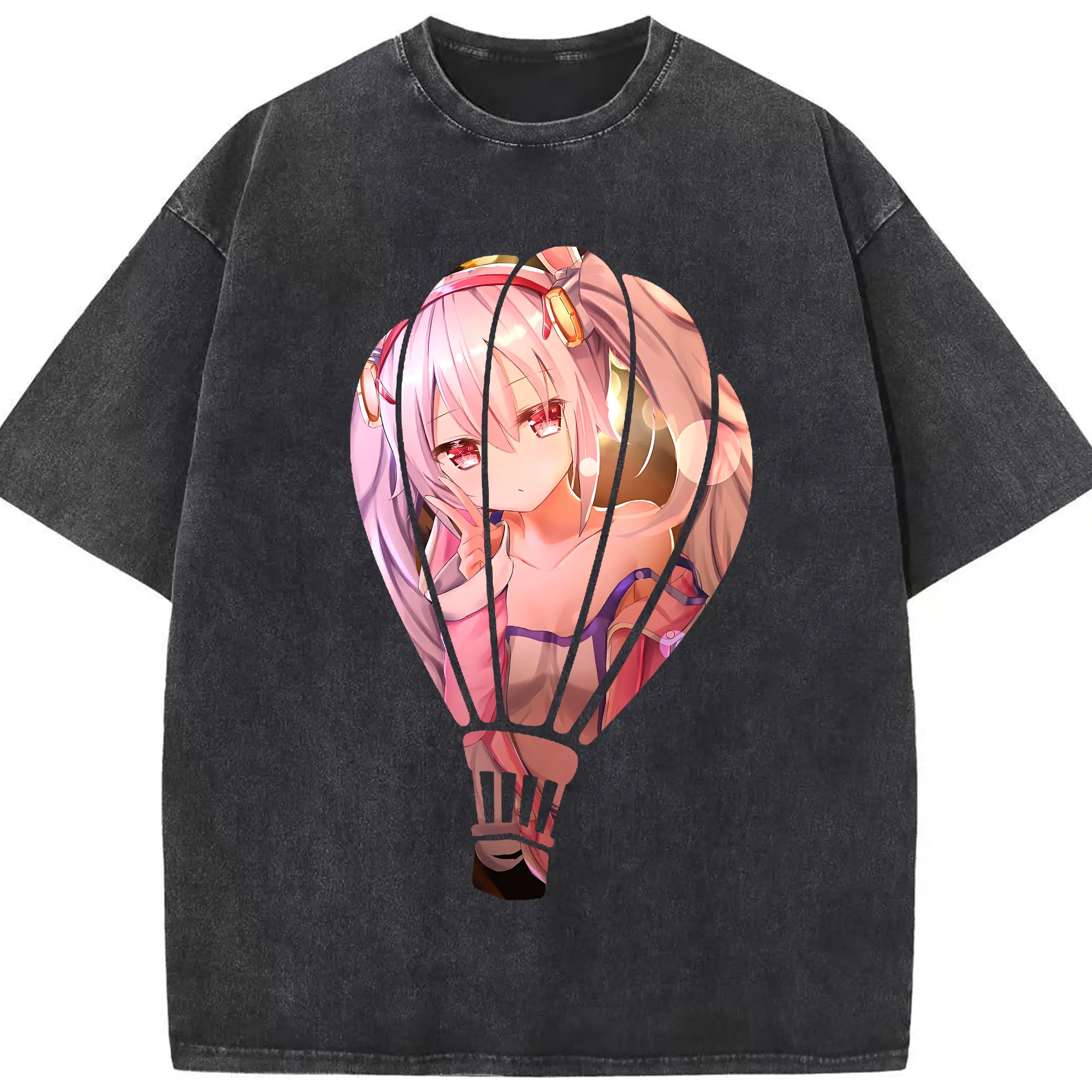 アズールレーン グッズ,ラフィー - 綿100％ ヴィンテージ風 半袖Tシャツ ・ フロントプリント ・ 柔らか肌触り ・ 通気性 快適 ・ スポーツ カジュアル 外出用