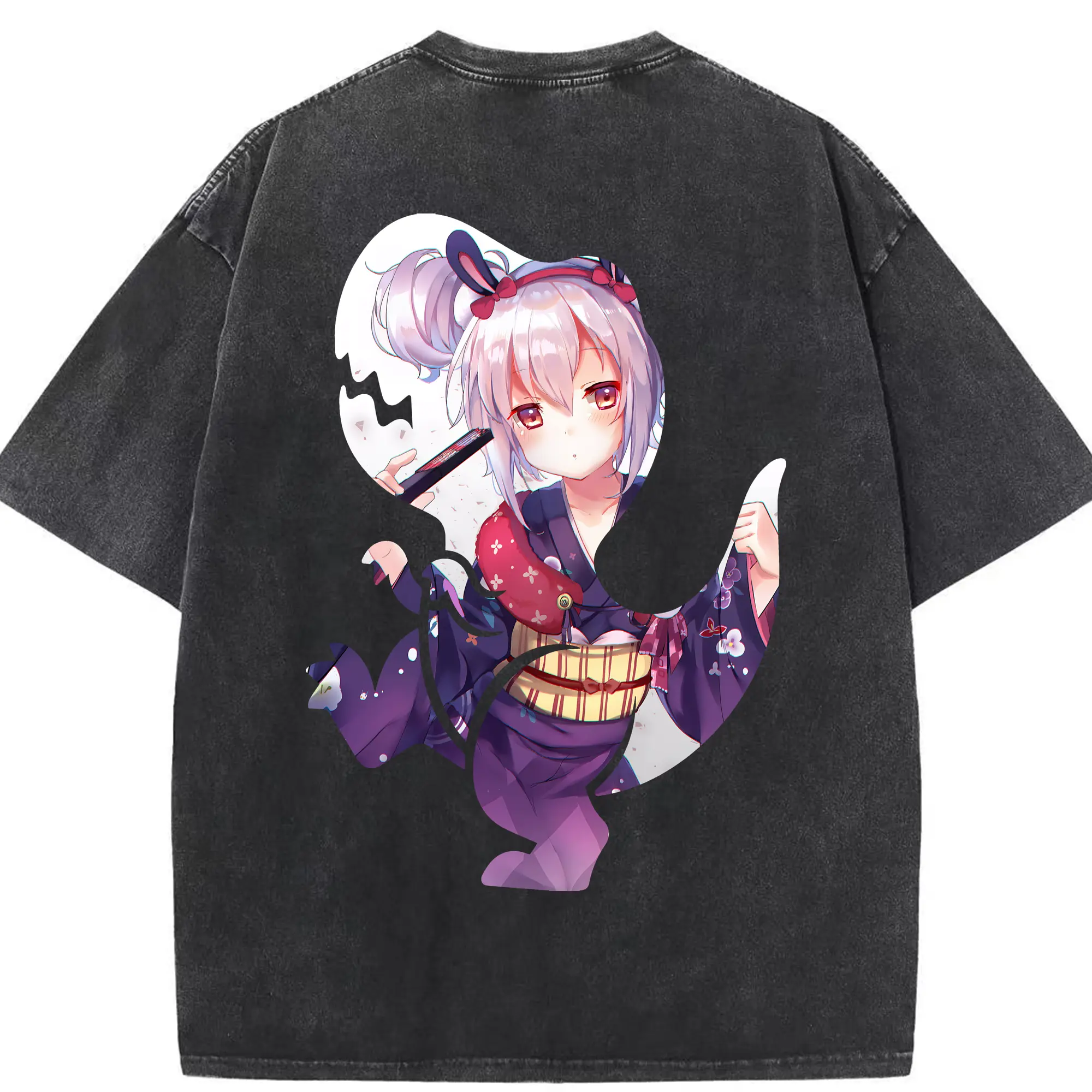 アズールレーン グッズ,ラフィー - 綿100％ ヴィンテージ風 半袖Tシャツ ・ 背面プリント ・ 柔らか肌触り ・ 通気性 快適 ・ スポーツ カジュアル 外出用
