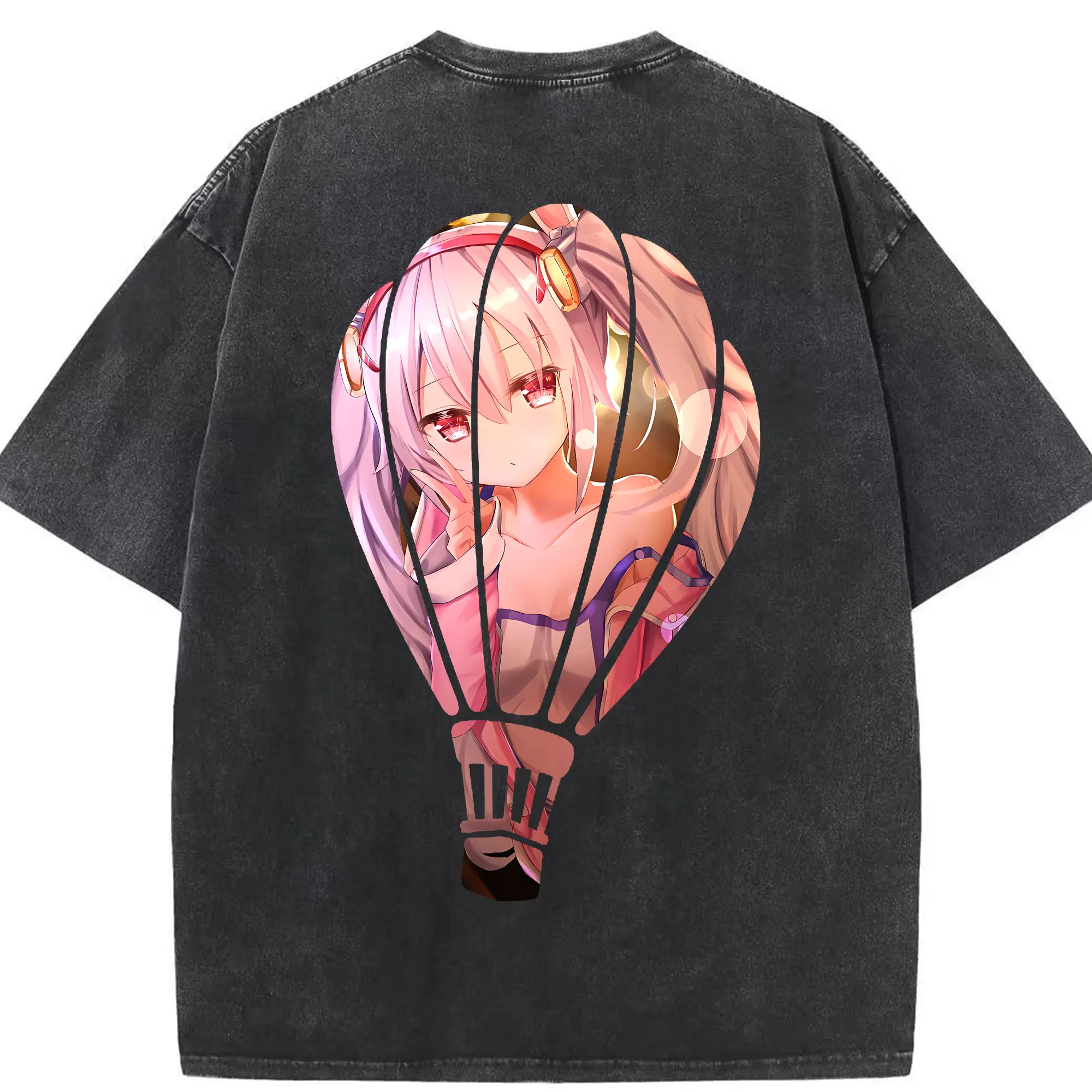 アズールレーン グッズ,ラフィー - 綿100％ ヴィンテージ風 半袖Tシャツ ・ 背面プリント ・ 柔らか肌触り ・ 通気性 快適 ・ スポーツ カジュアル 外出用