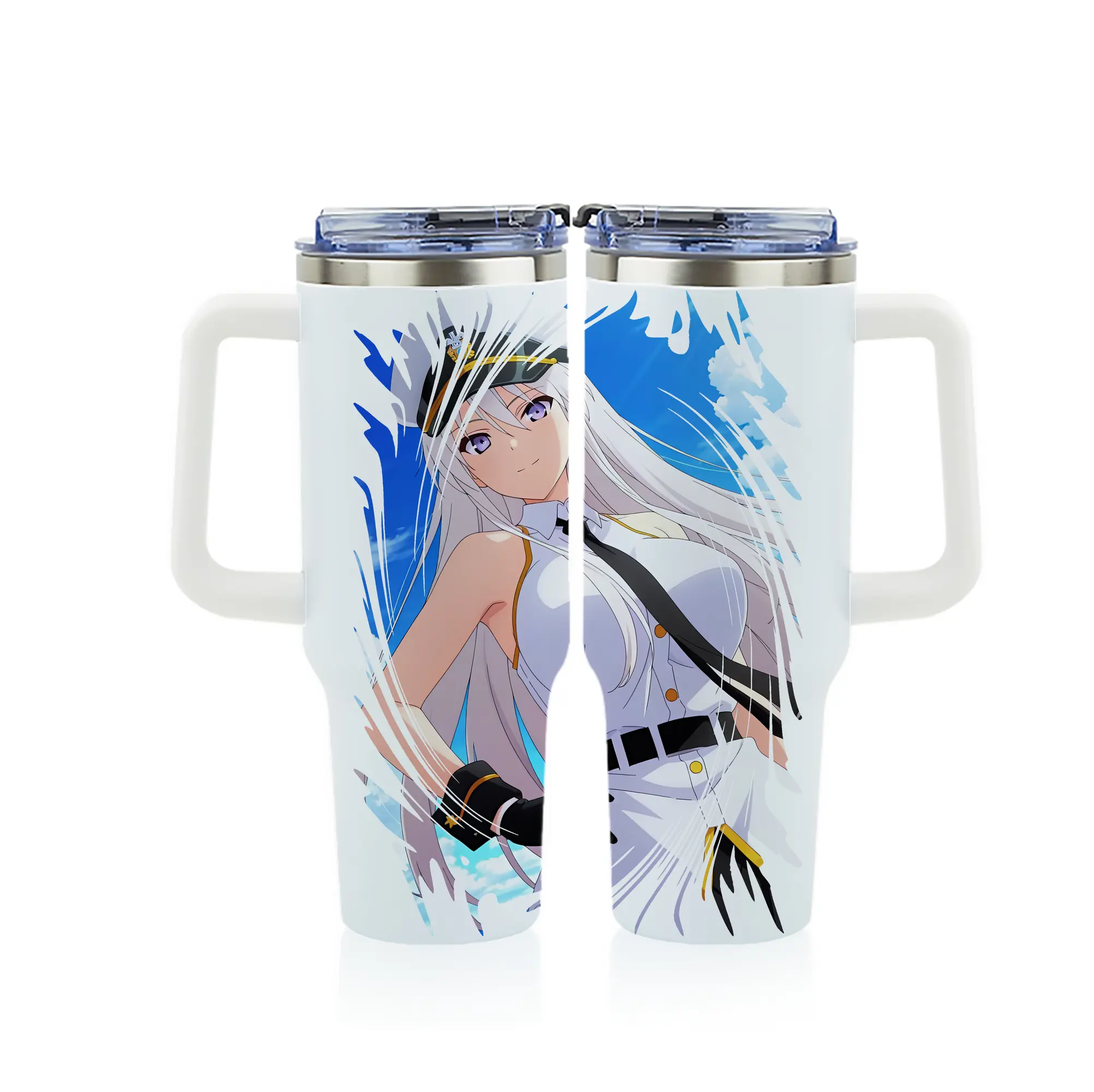 アズールレーン グッズ,エンタープライズ - 1200mL フルプリント車用タンブラー ・ 304ステンレス 内側 ・ 201ステンレス 外側 ・ 保温 保冷 ・ 通勤 ドライブ アウトドア用