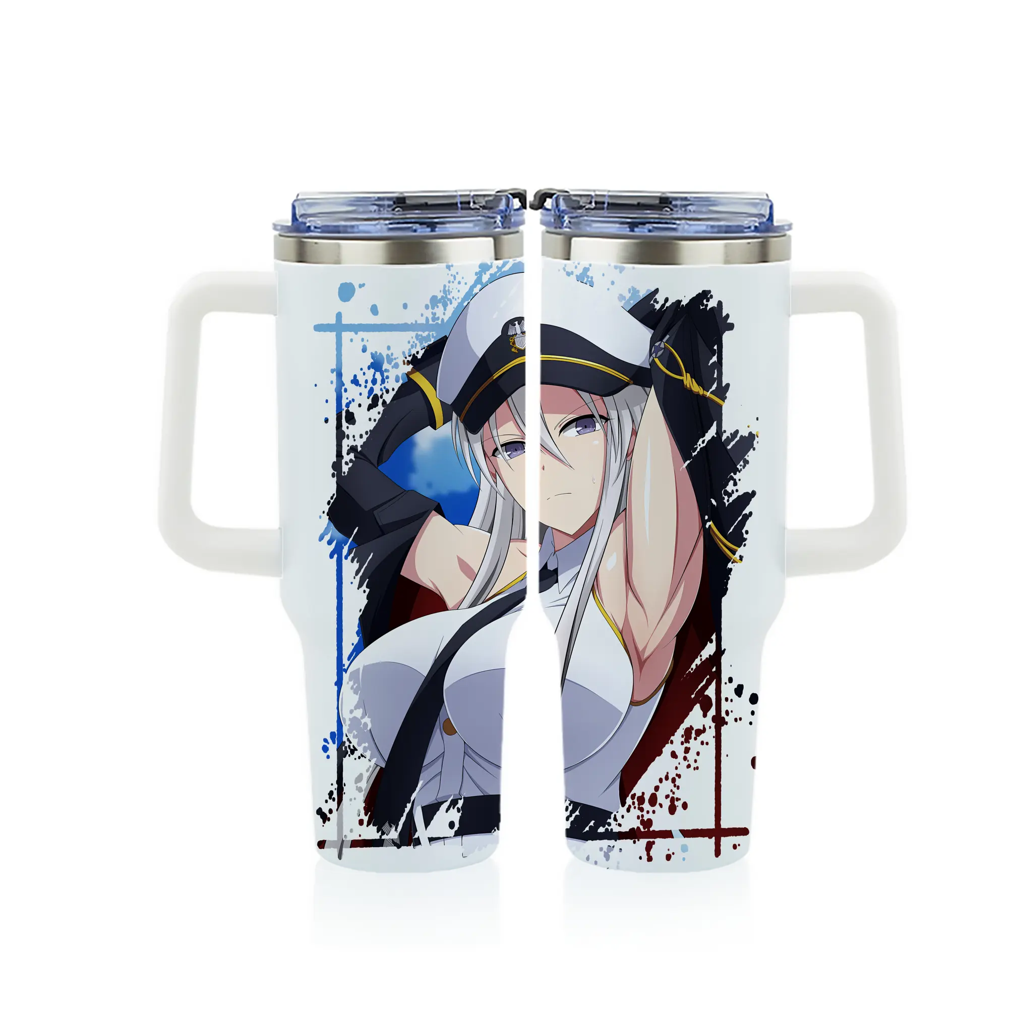 アズールレーン グッズ,エンタープライズ - 1200mL フルプリント車用タンブラー ・ 304ステンレス 内側 ・ 201ステンレス 外側 ・ 保温 保冷 ・ 通勤 ドライブ アウトドア用