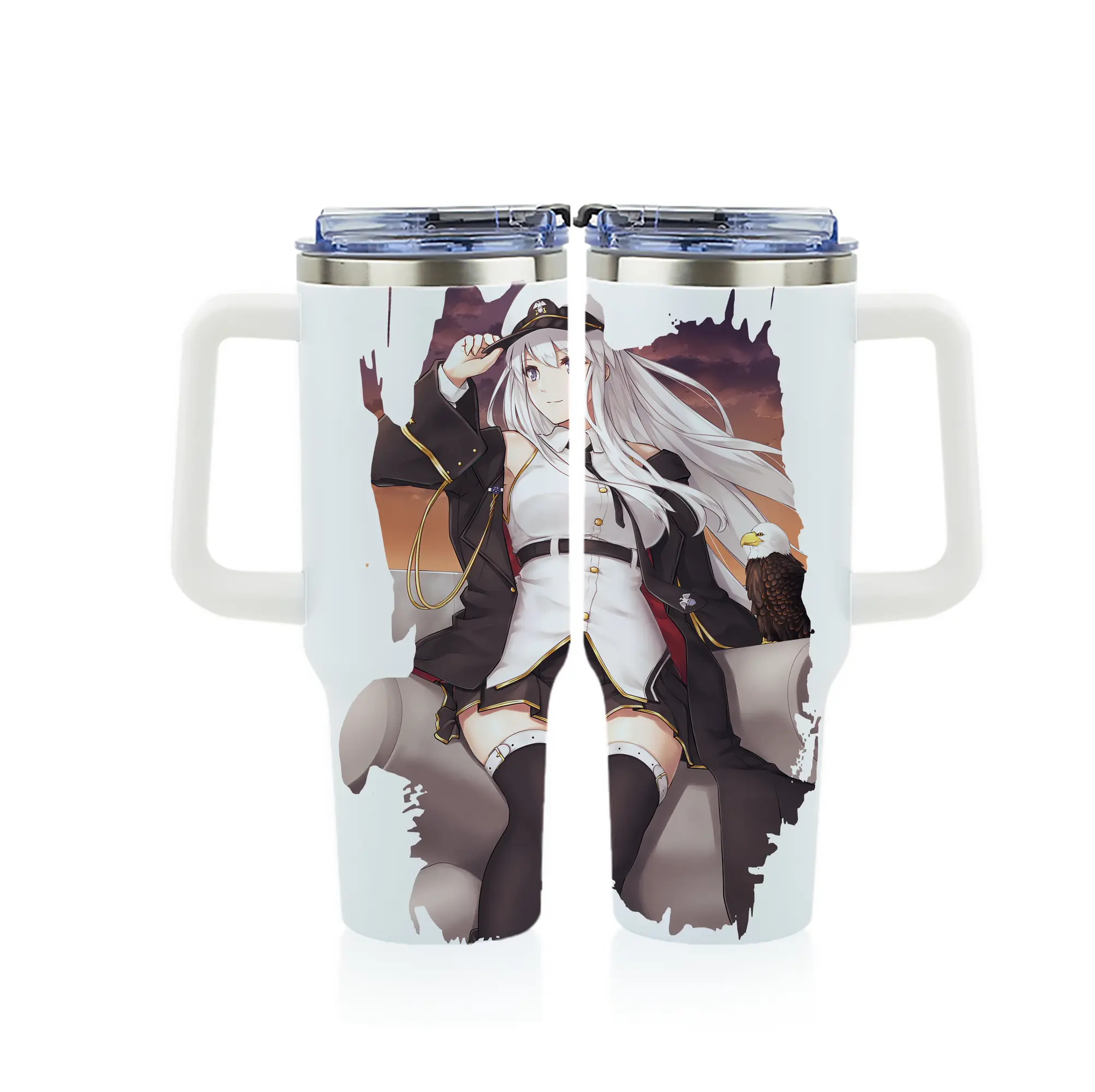 アズールレーン グッズ,エンタープライズ - 1200mL フルプリント車用タンブラー ・ 304ステンレス 内側 ・ 201ステンレス 外側 ・ 保温 保冷 ・ 通勤 ドライブ アウトドア用