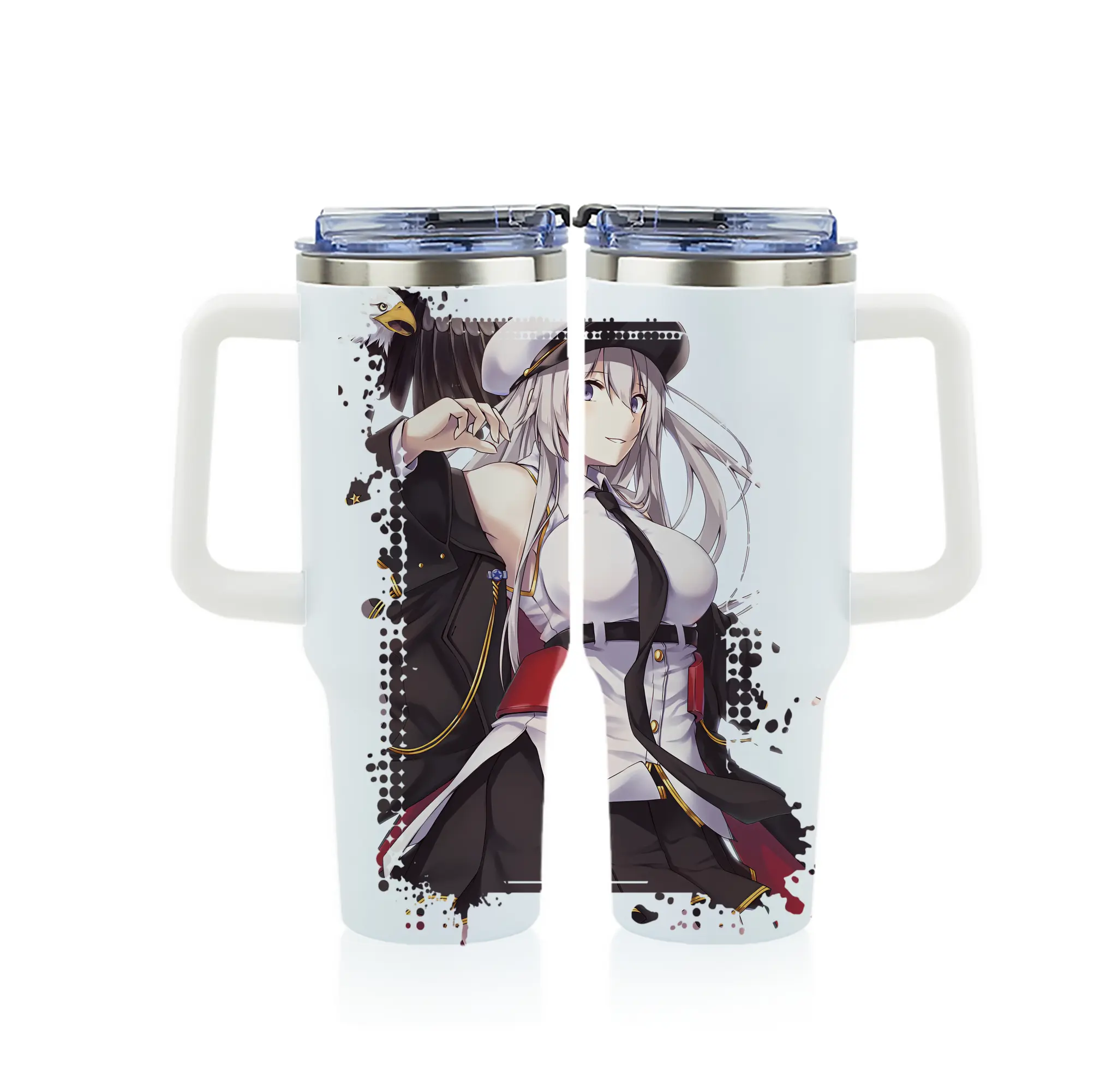 アズールレーン グッズ,エンタープライズ - 1200mL フルプリント車用タンブラー ・ 304ステンレス 内側 ・ 201ステンレス 外側 ・ 保温 保冷 ・ 通勤 ドライブ アウトドア用