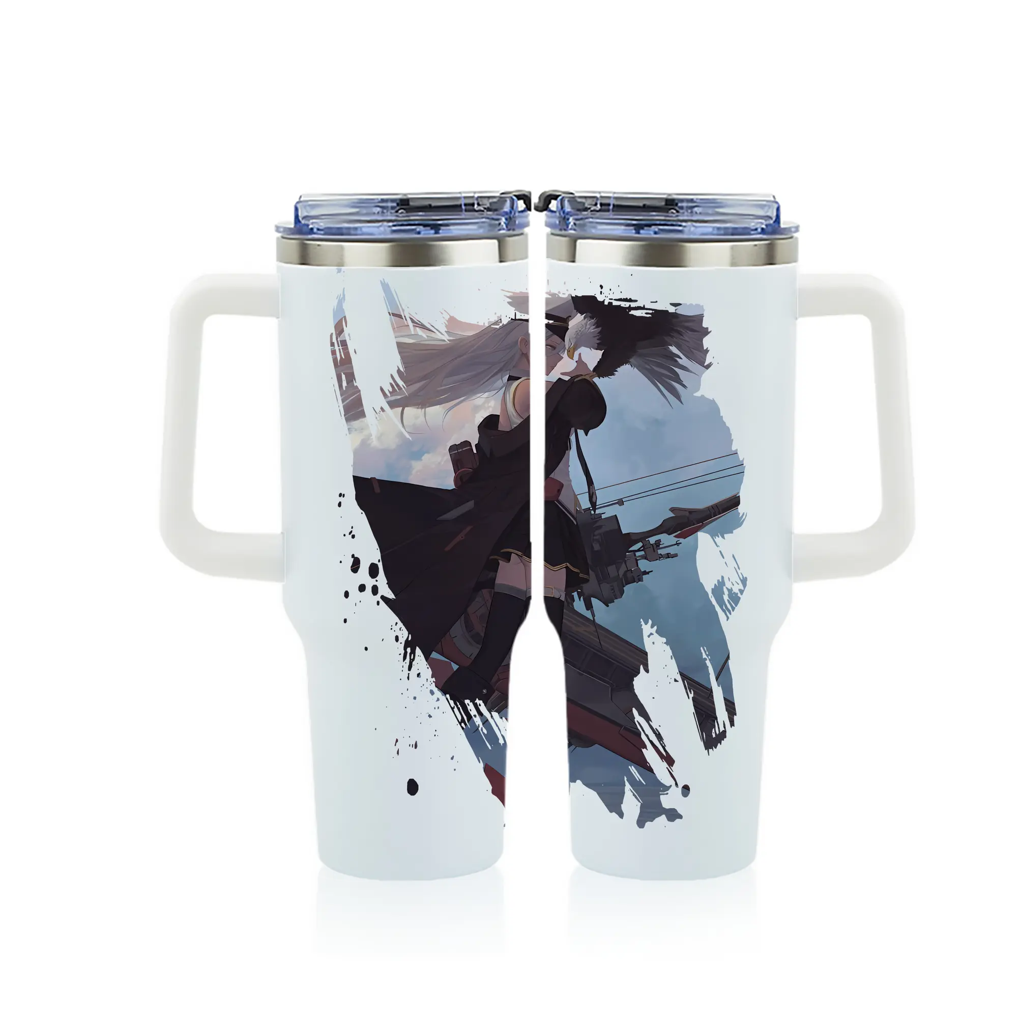 アズールレーン グッズ,エンタープライズ - 1200mL フルプリント車用タンブラー ・ 304ステンレス 内側 ・ 201ステンレス 外側 ・ 保温 保冷 ・ 通勤 ドライブ アウトドア用