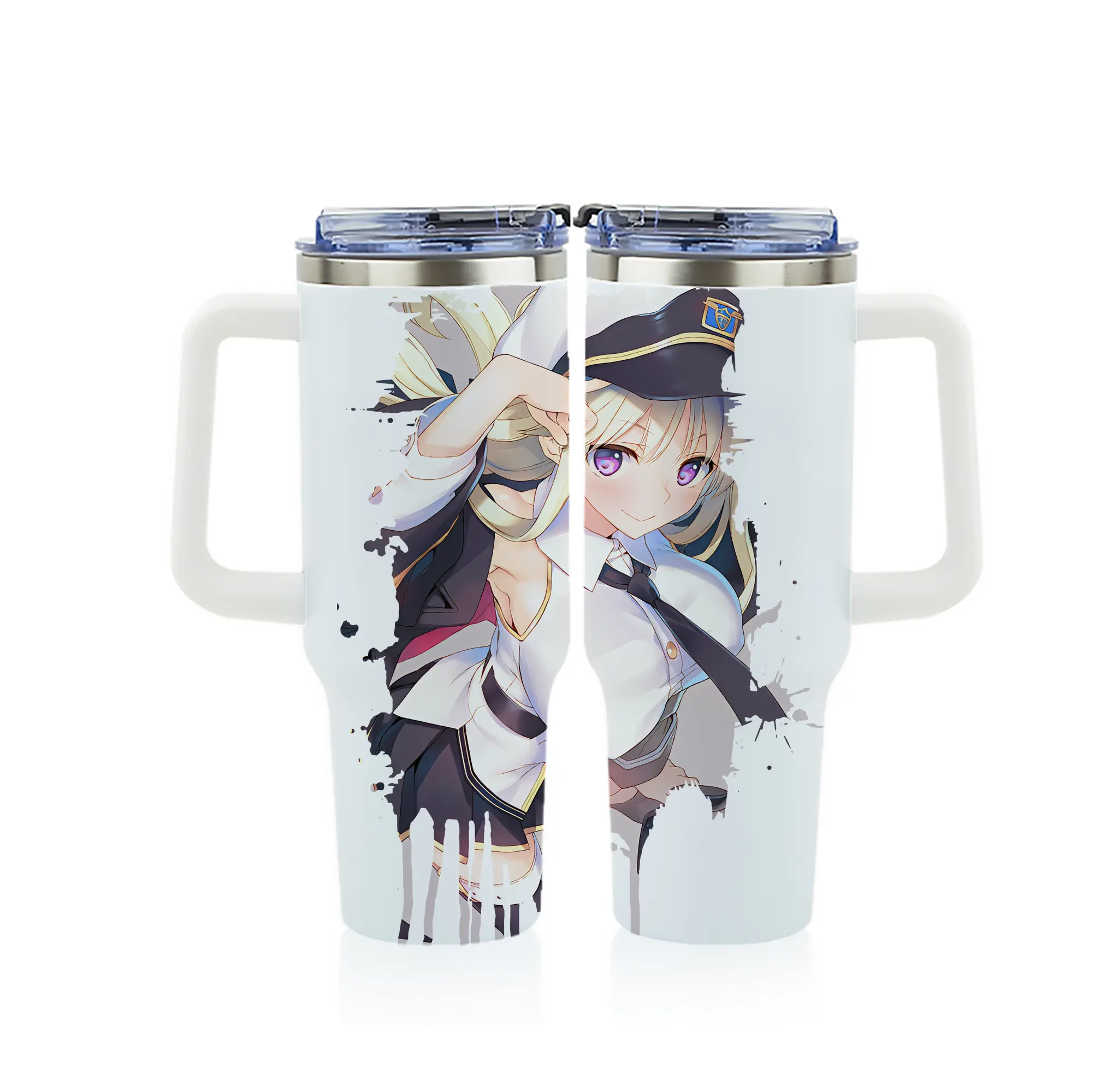 アズールレーン グッズ,エンタープライズ - 1200mL フルプリント車用タンブラー ・ 304ステンレス 内側 ・ 201ステンレス 外側 ・ 保温 保冷 ・ 通勤 ドライブ アウトドア用