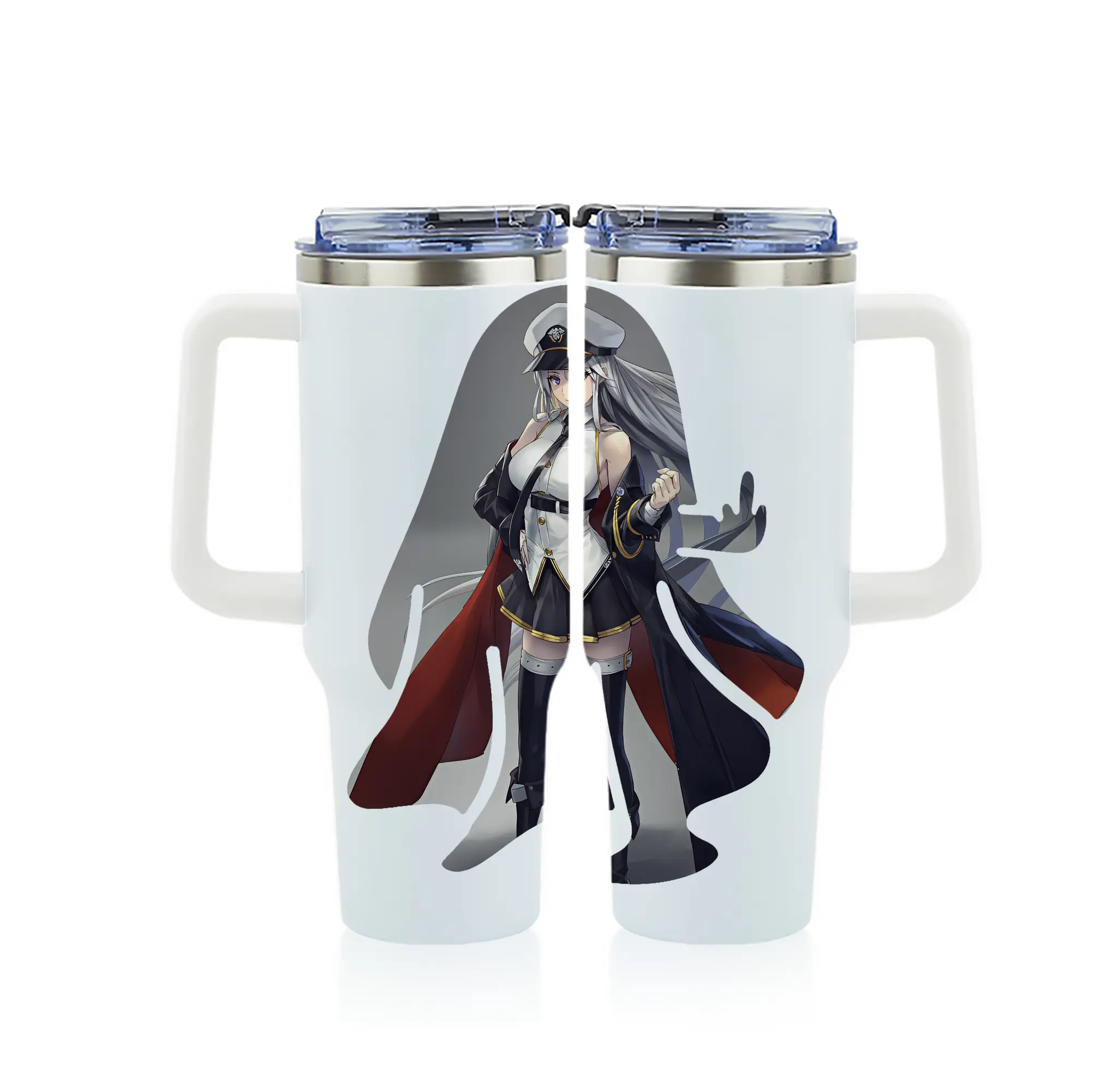 アズールレーン グッズ,エンタープライズ - 1200mL フルプリント車用タンブラー ・ 304ステンレス 内側 ・ 201ステンレス 外側 ・ 保温 保冷 ・ 通勤 ドライブ アウトドア用