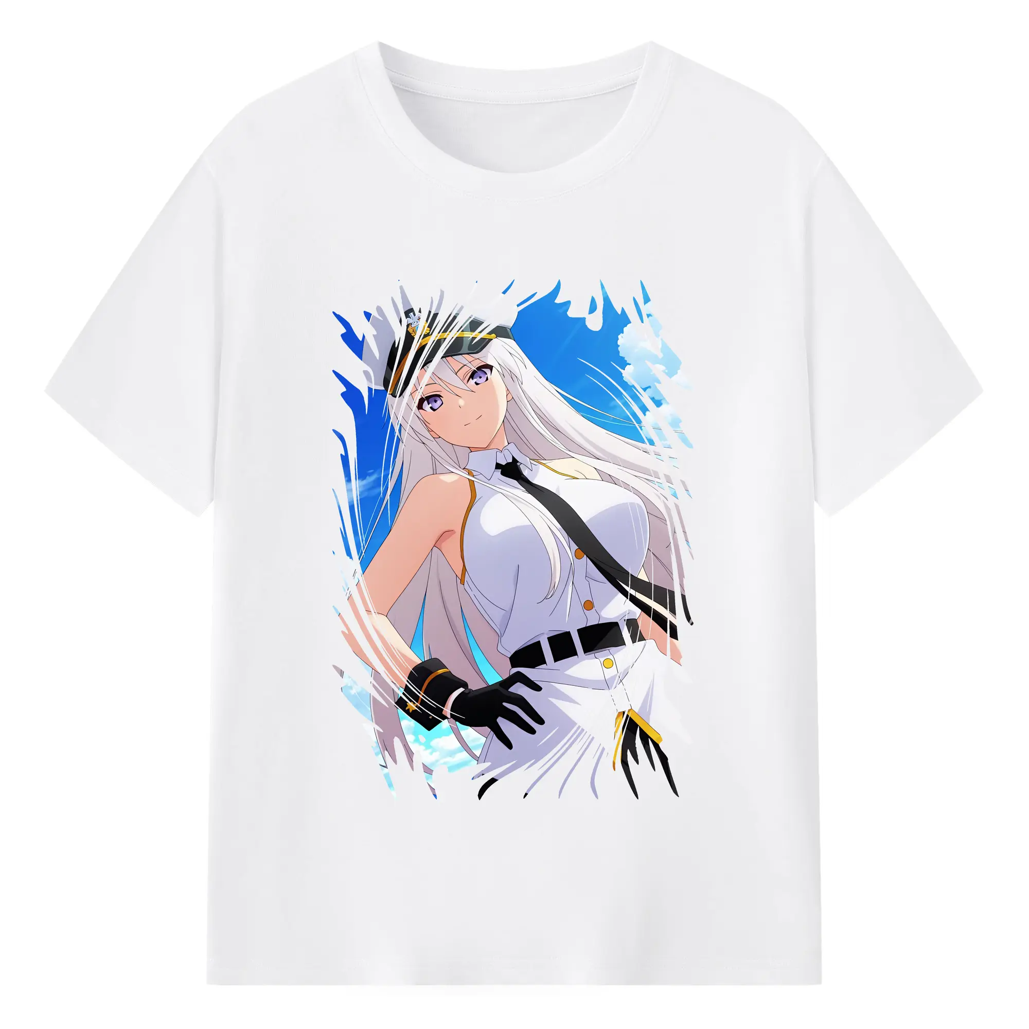 アズールレーン グッズ,エンタープライズ - 綿100％ 半袖Tシャツ ・ フロントプリント ・ 快適 通気性 ・ 日常使い 散歩 スポーツ用