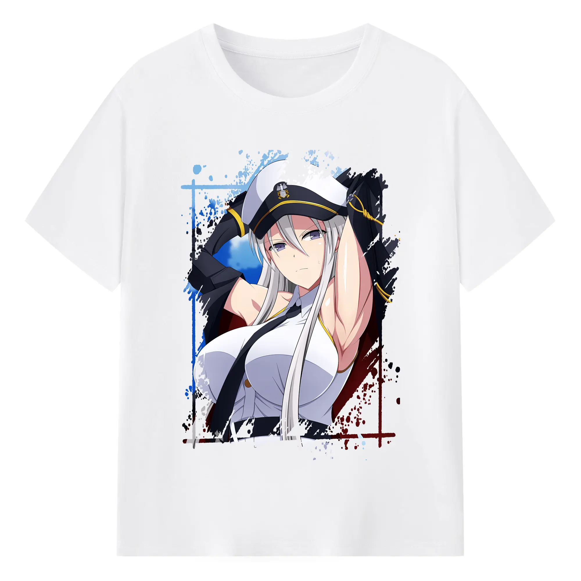 アズールレーン グッズ,エンタープライズ - 綿100％ 半袖Tシャツ ・ フロントプリント ・ 快適 通気性 ・ 日常使い 散歩 スポーツ用