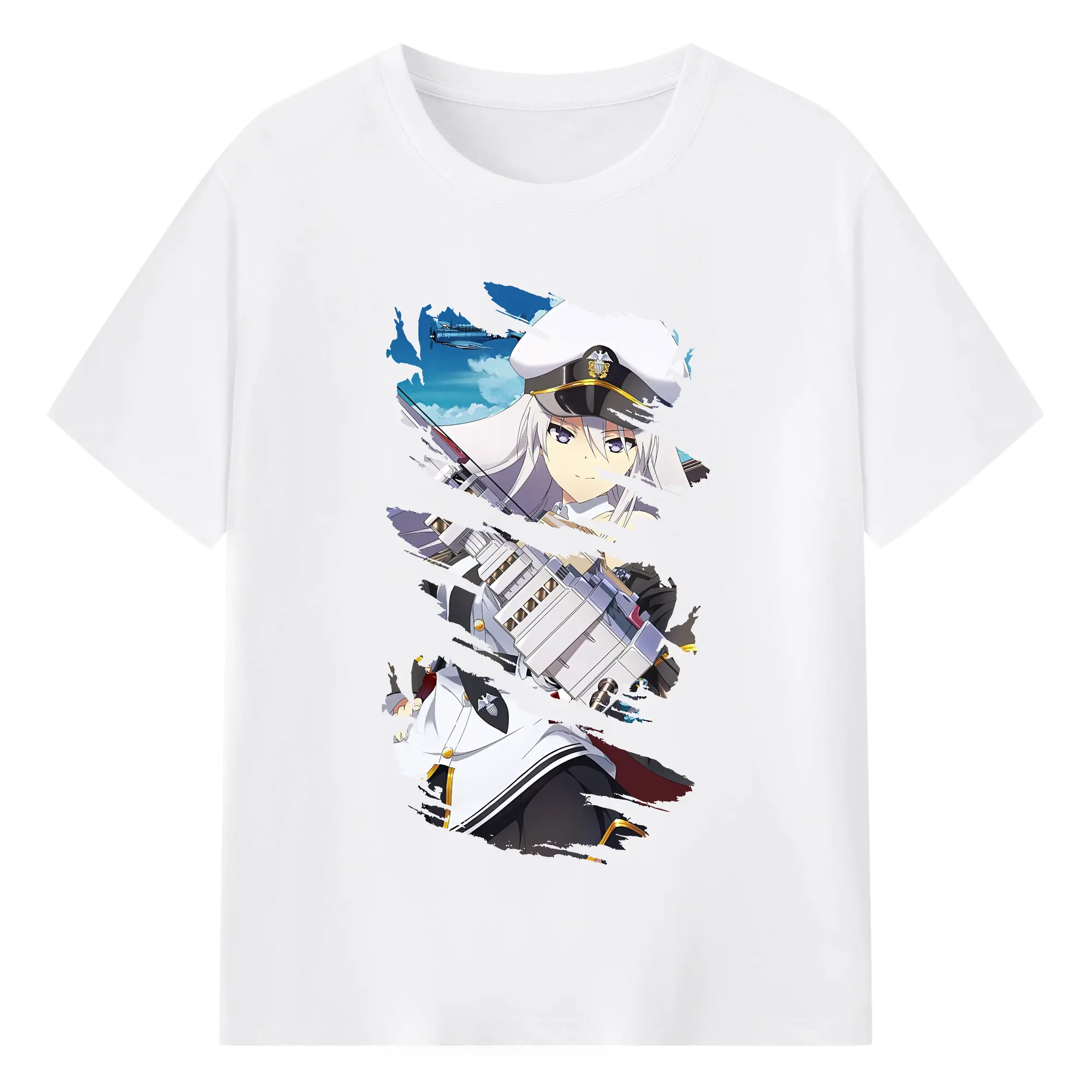 アズールレーン グッズ,エンタープライズ - 綿100％ 半袖Tシャツ ・ フロントプリント ・ 快適 通気性 ・ 日常使い 散歩 スポーツ用
