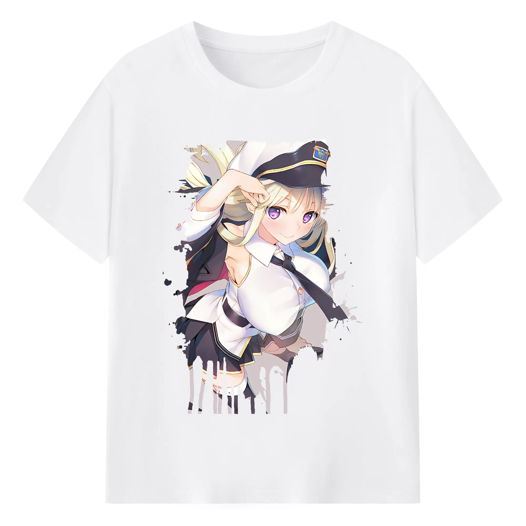 アズールレーン グッズ,エンタープライズ - 綿100％ 半袖Tシャツ ・ フロントプリント ・ 快適 通気性 ・ 日常使い 散歩 スポーツ用