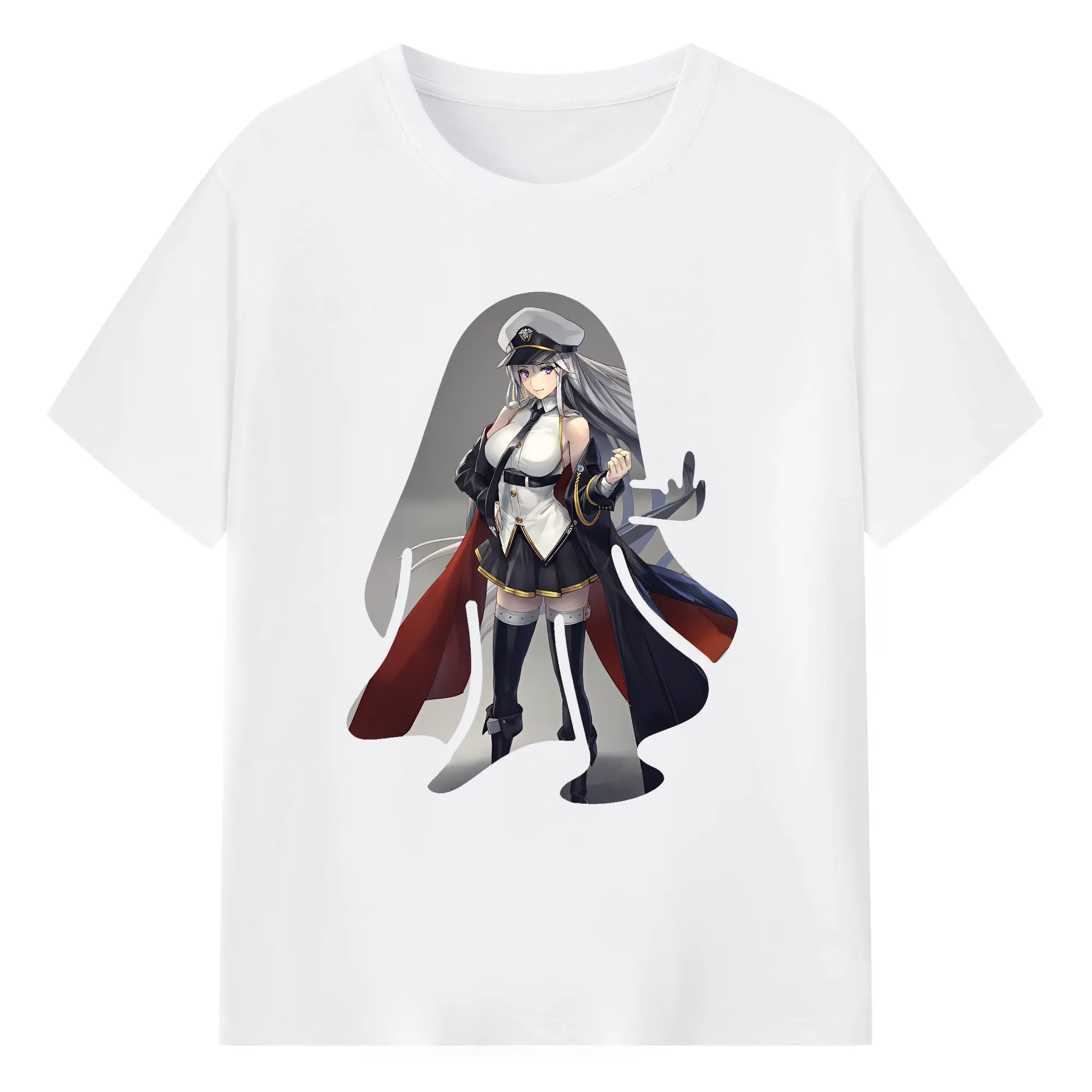 アズールレーン グッズ,エンタープライズ - 綿100％ 半袖Tシャツ ・ フロントプリント ・ 快適 通気性 ・ 日常使い 散歩 スポーツ用