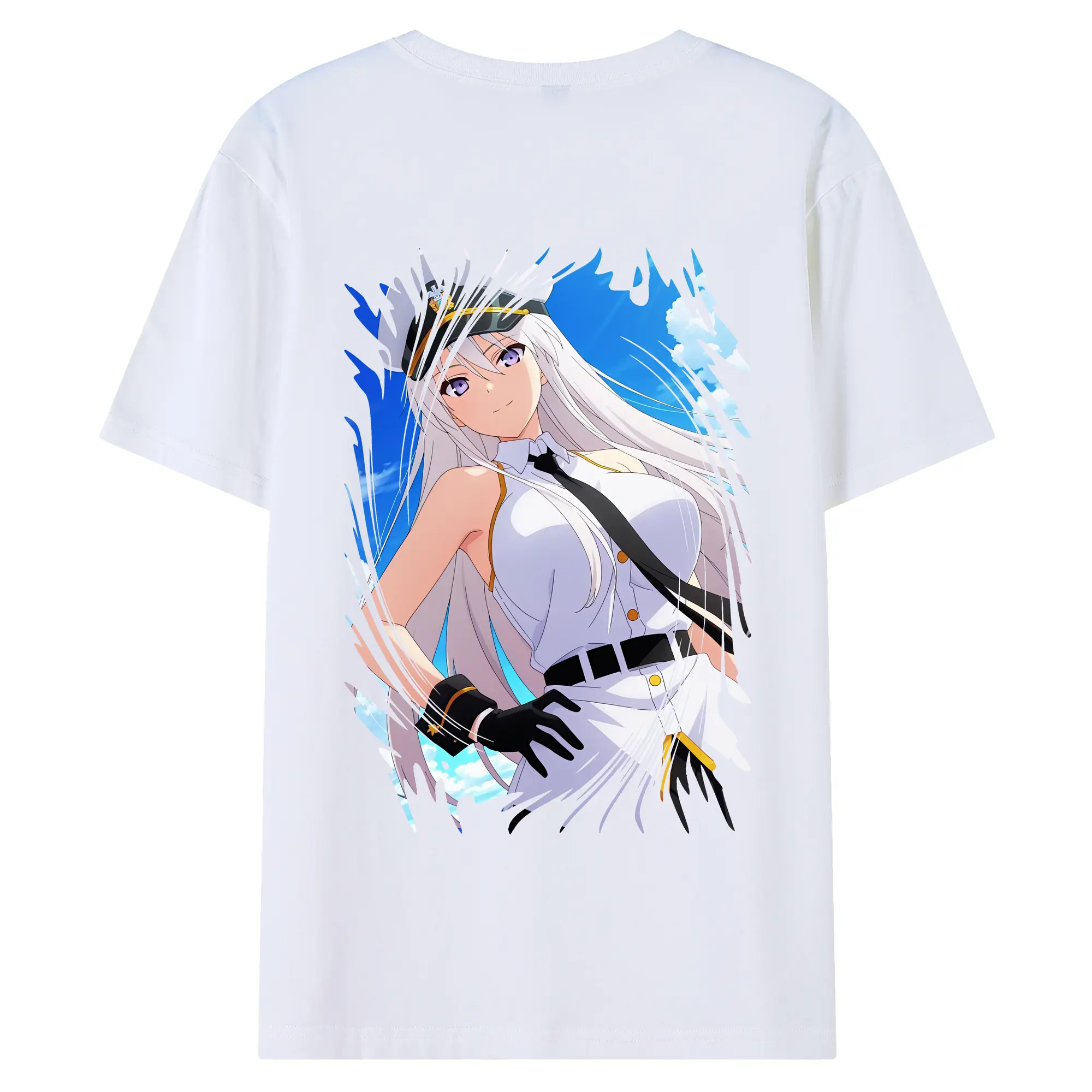 アズールレーン グッズ,エンタープライズ - 綿100％ 半袖Tシャツ ・ バックプリント ・ 快適 通気性 ・ 日常使い 散歩 スポーツ用