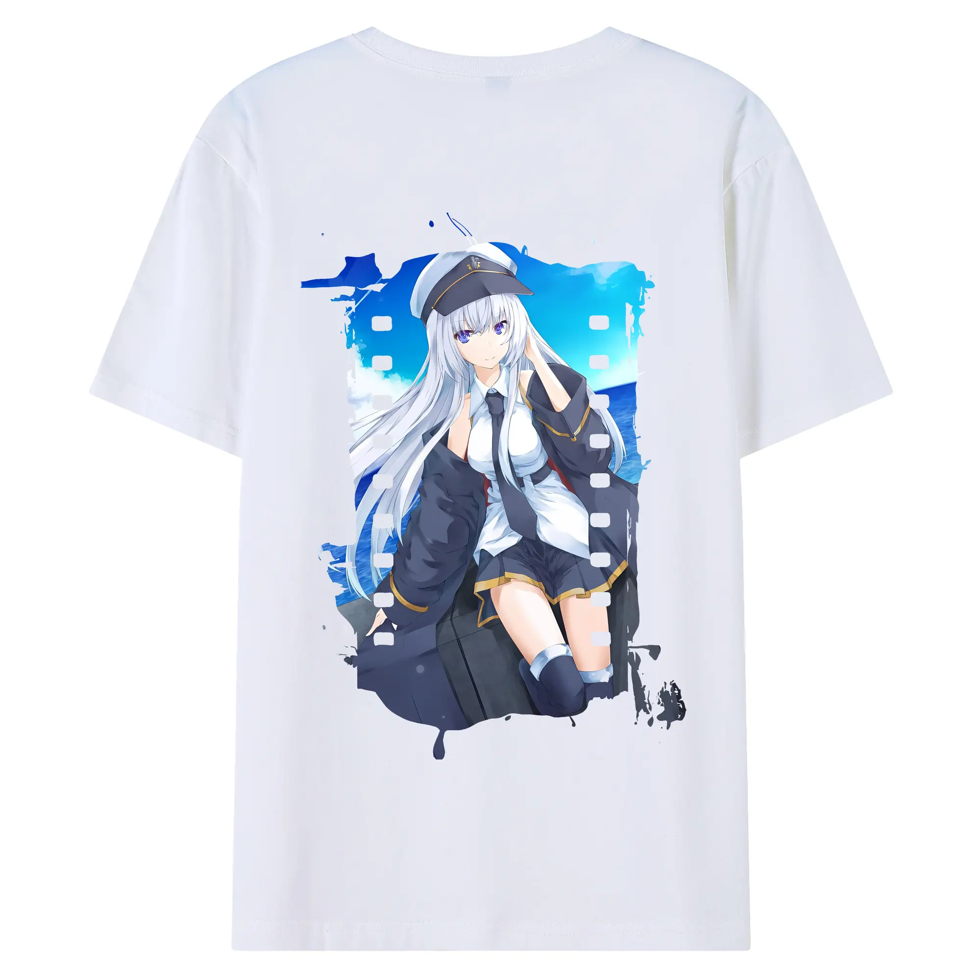 アズールレーン グッズ,エンタープライズ - 綿100％ 半袖Tシャツ ・ バックプリント ・ 快適 通気性 ・ 日常使い 散歩 スポーツ用