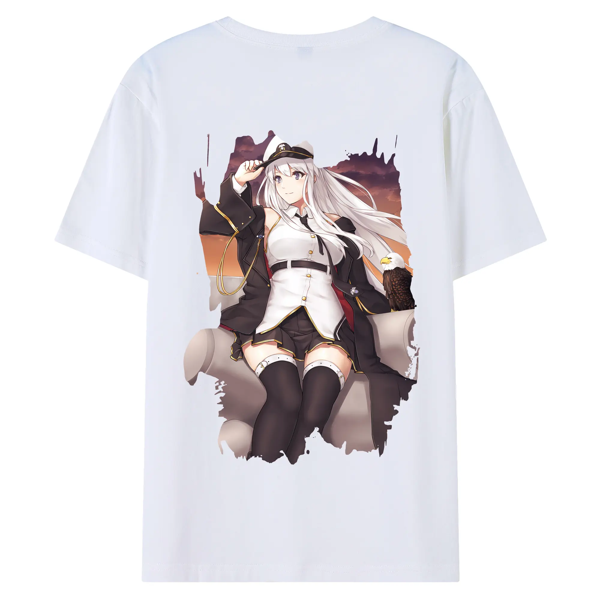 アズールレーン グッズ,エンタープライズ - 綿100％ 半袖Tシャツ ・ バックプリント ・ 快適 通気性 ・ 日常使い 散歩 スポーツ用