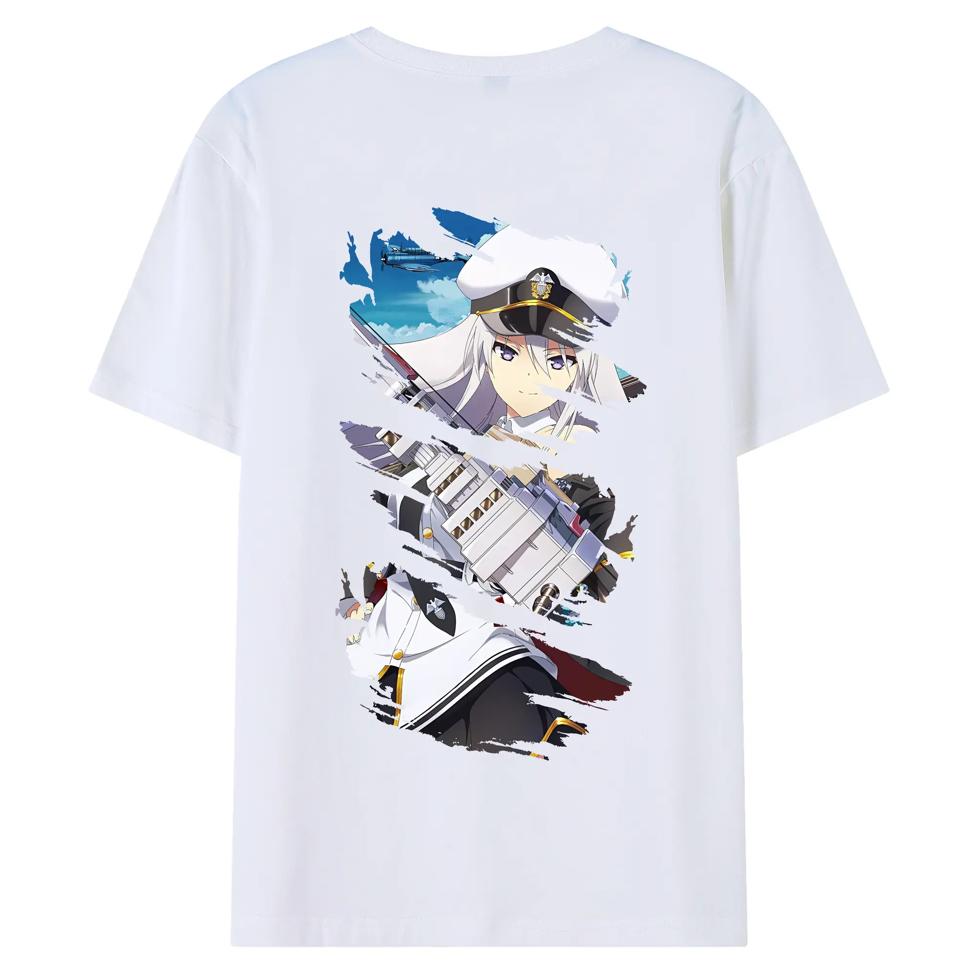 アズールレーン グッズ,エンタープライズ - 綿100％ 半袖Tシャツ ・ バックプリント ・ 快適 通気性 ・ 日常使い 散歩 スポーツ用