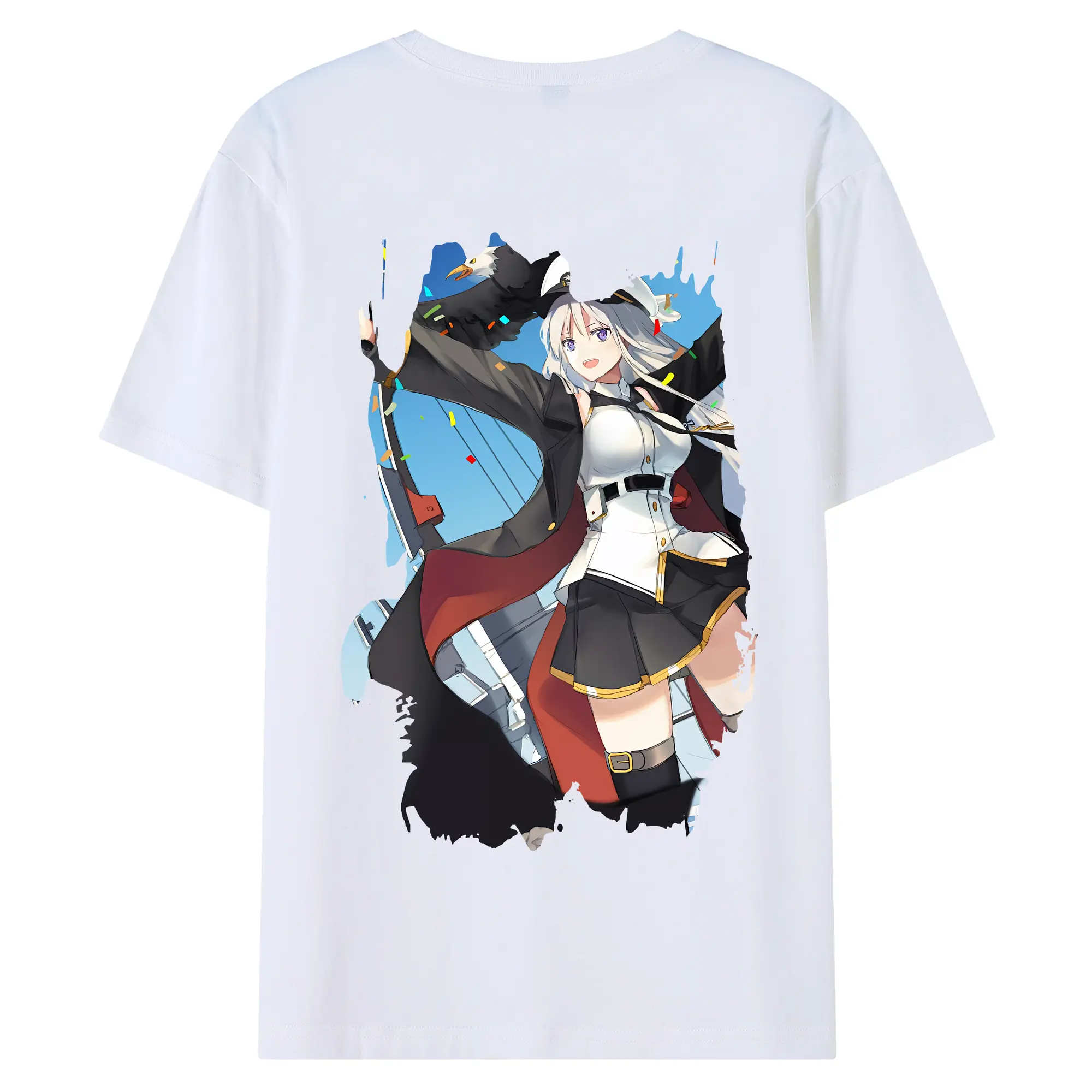 アズールレーン グッズ,エンタープライズ - 綿100％ 半袖Tシャツ ・ バックプリント ・ 快適 通気性 ・ 日常使い 散歩 スポーツ用