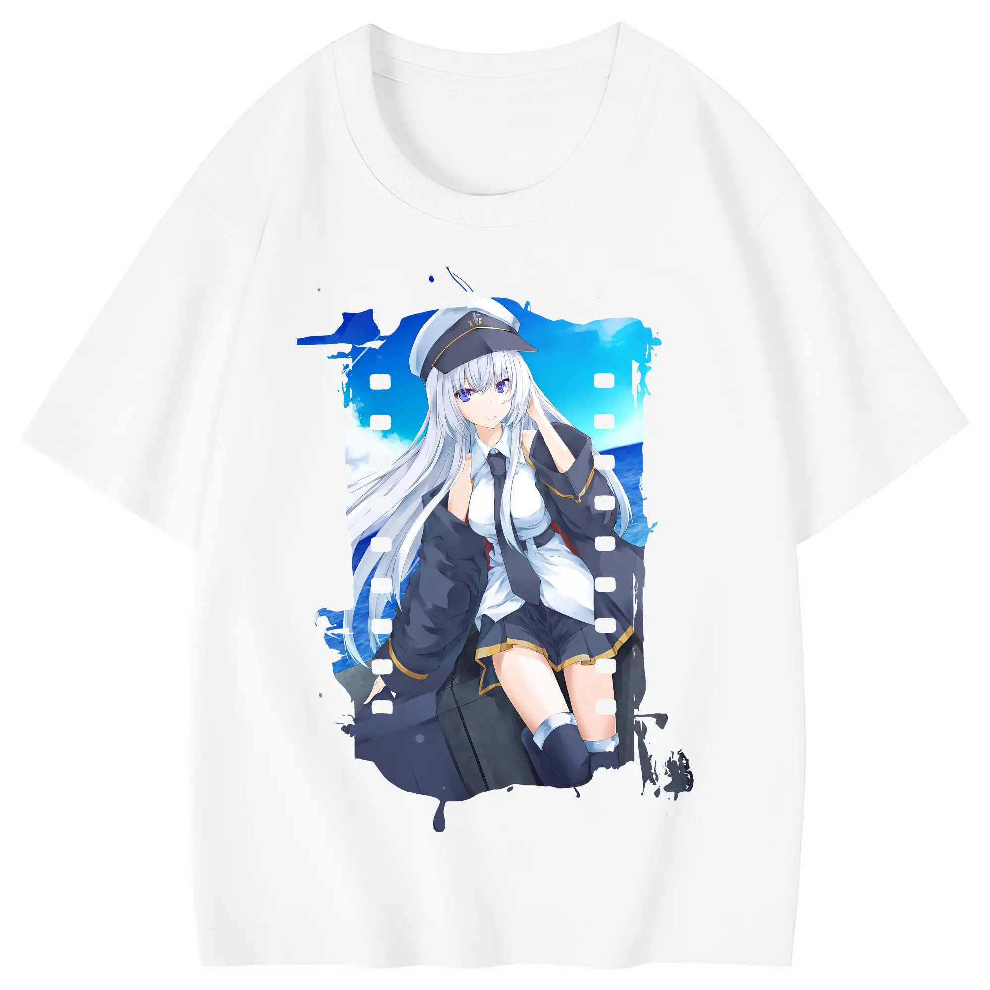 アズールレーン グッズ,エンタープライズ - 綿100％ キッズTシャツ ・ フロントプリント ・ 快適 通気性 ・ スポーツ カジュアル 散歩用