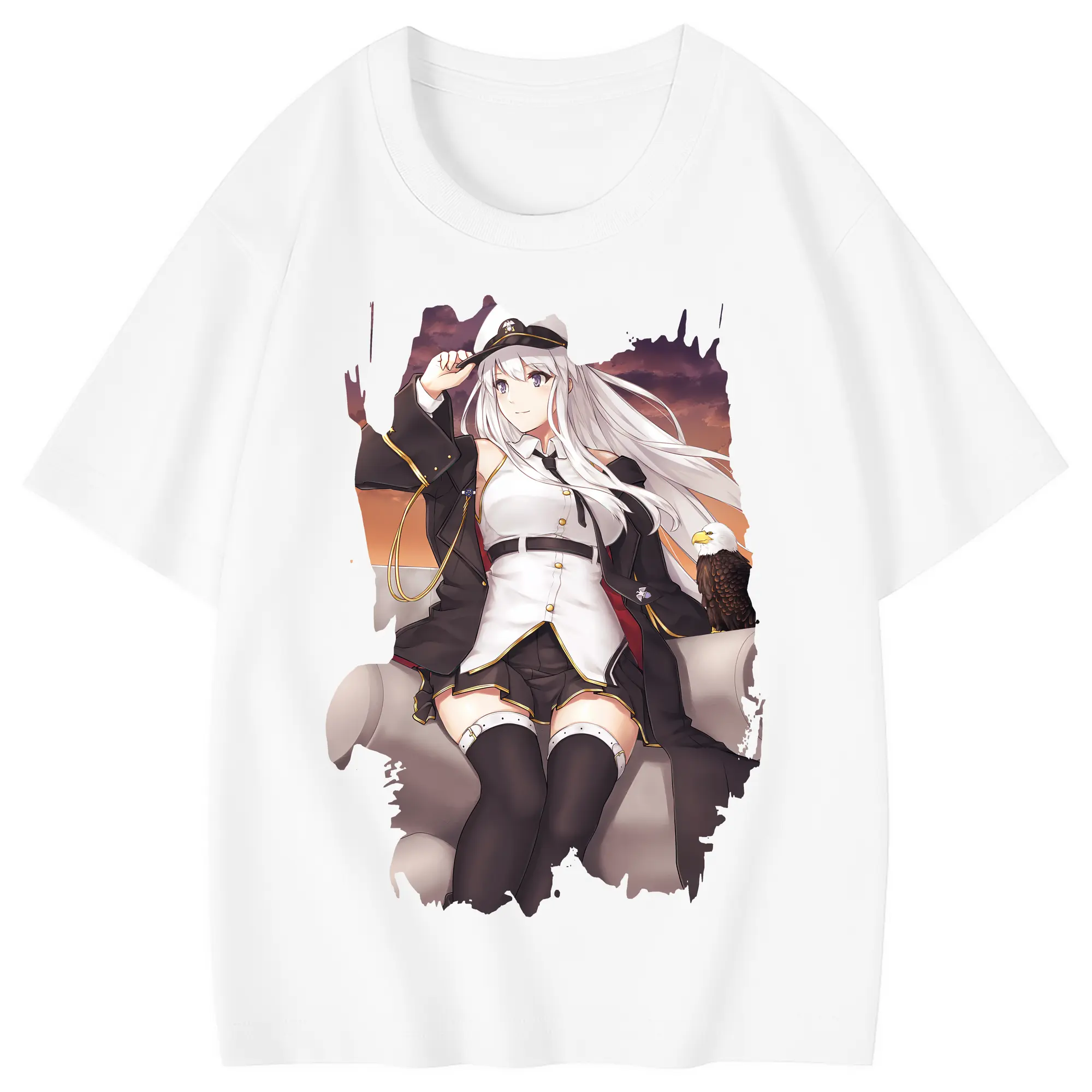 アズールレーン グッズ,エンタープライズ - 綿100％ キッズTシャツ ・ フロントプリント ・ 快適 通気性 ・ スポーツ カジュアル 散歩用