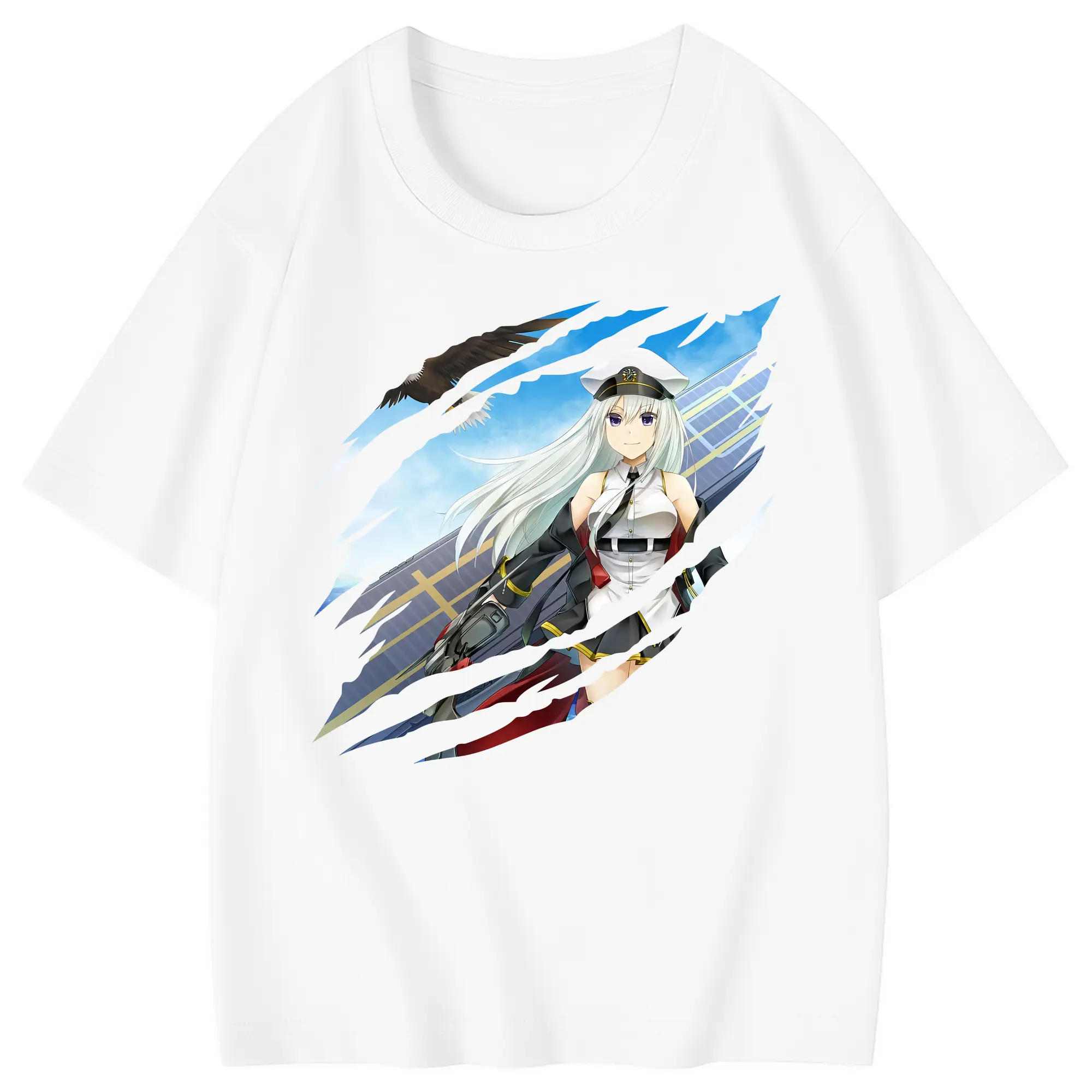 アズールレーン グッズ,エンタープライズ - 綿100％ キッズTシャツ ・ フロントプリント ・ 快適 通気性 ・ スポーツ カジュアル 散歩用